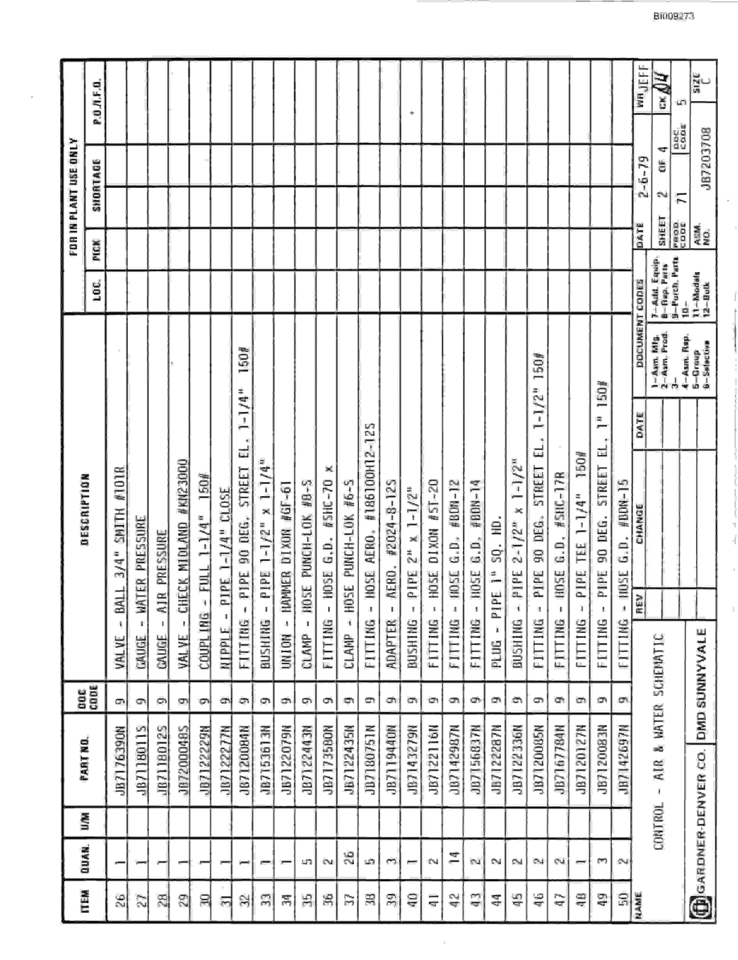 Bucyrus JB-818 Parts Catalog BI009273-5