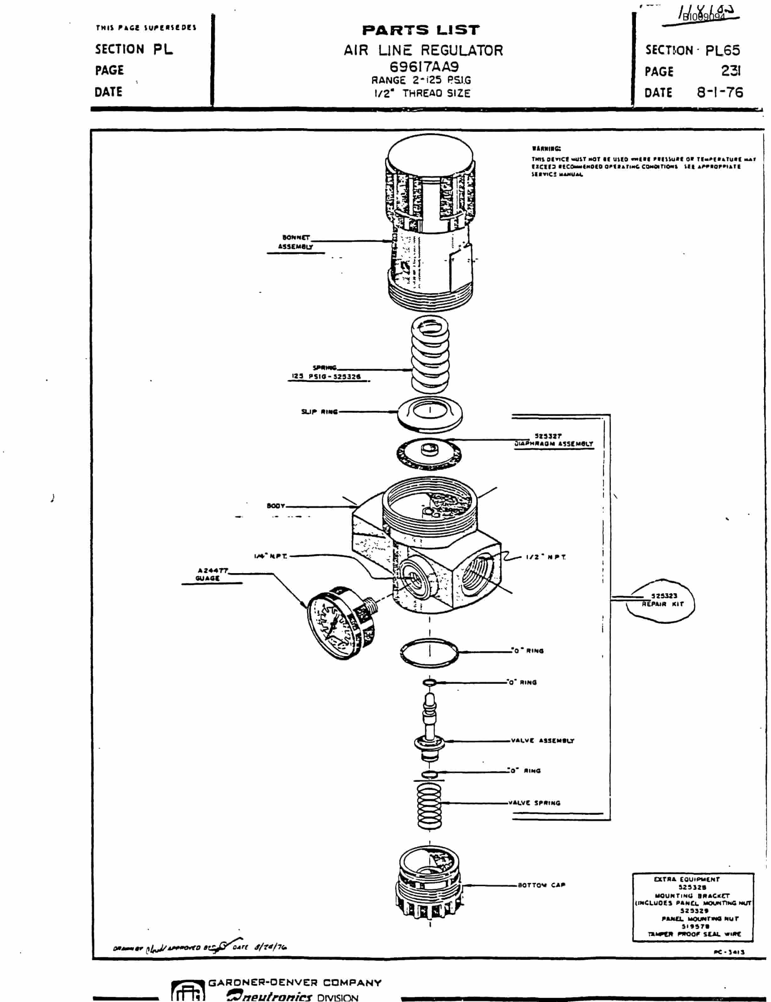Bucyrus JB-821, JB-822 Parts Catalog BI009094-5