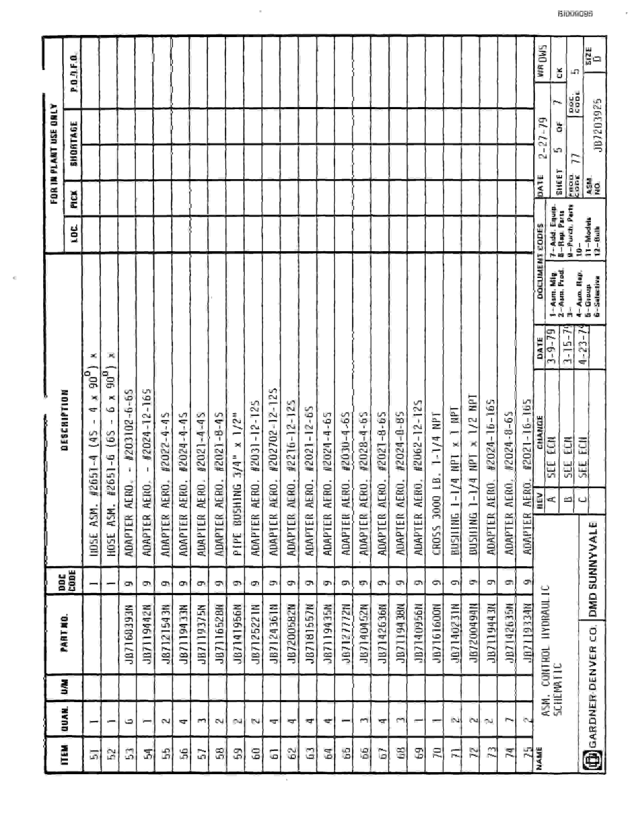 Bucyrus JB-823 Parts Catalog BI009095-4
