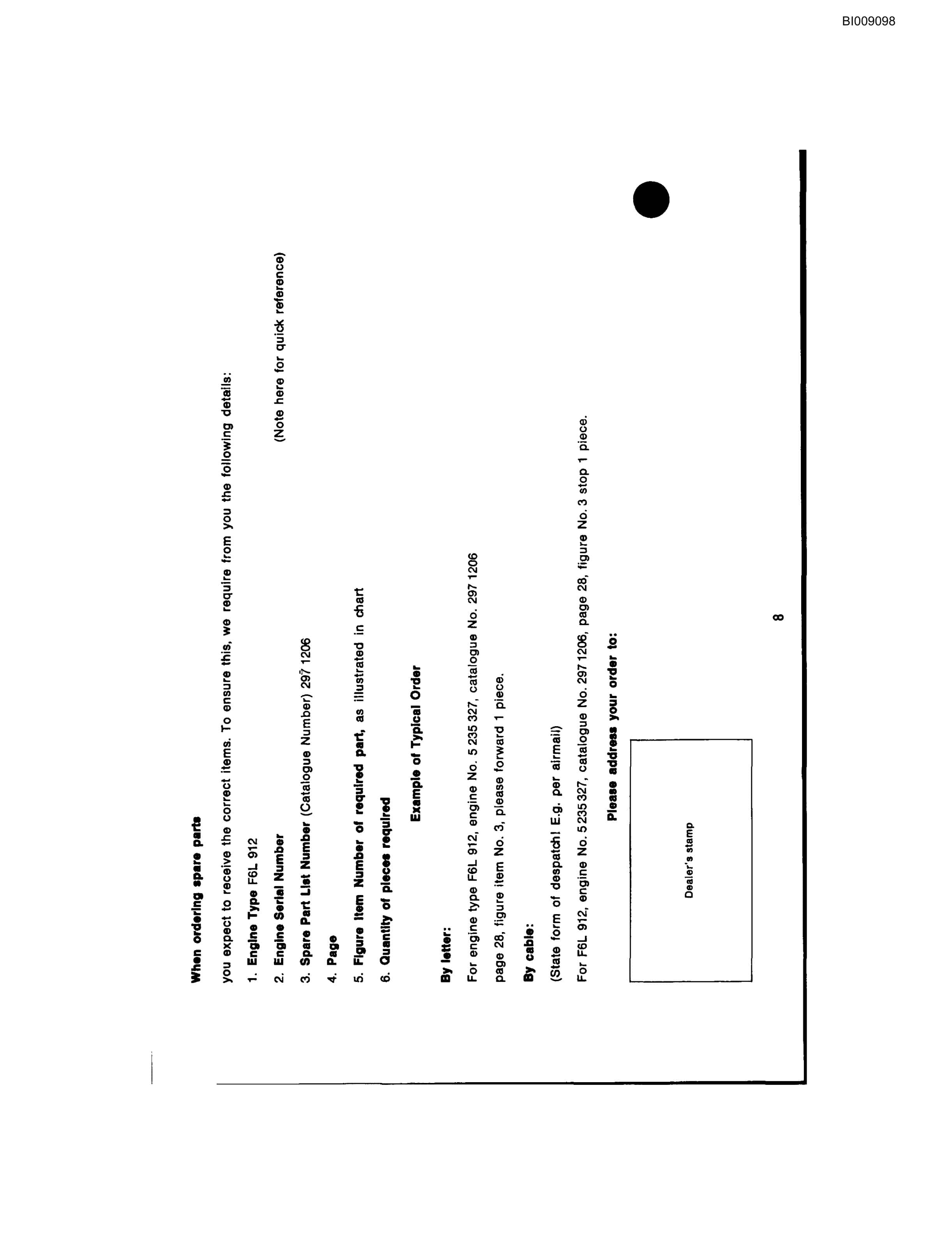 Bucyrus JB-827, JB-828 Parts Catalog BI009098-3