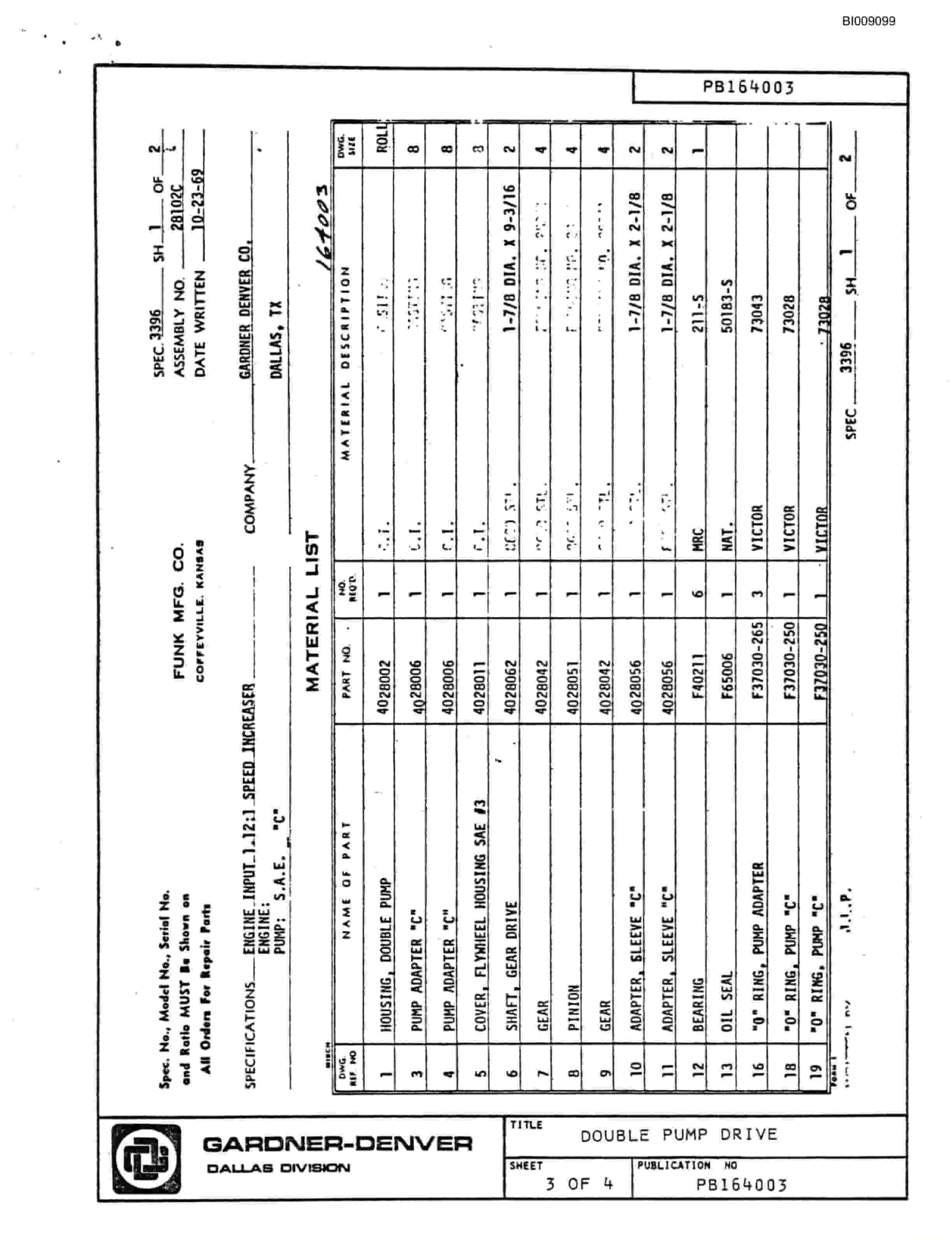 Bucyrus JB-830 Parts Catalog BI009099-5