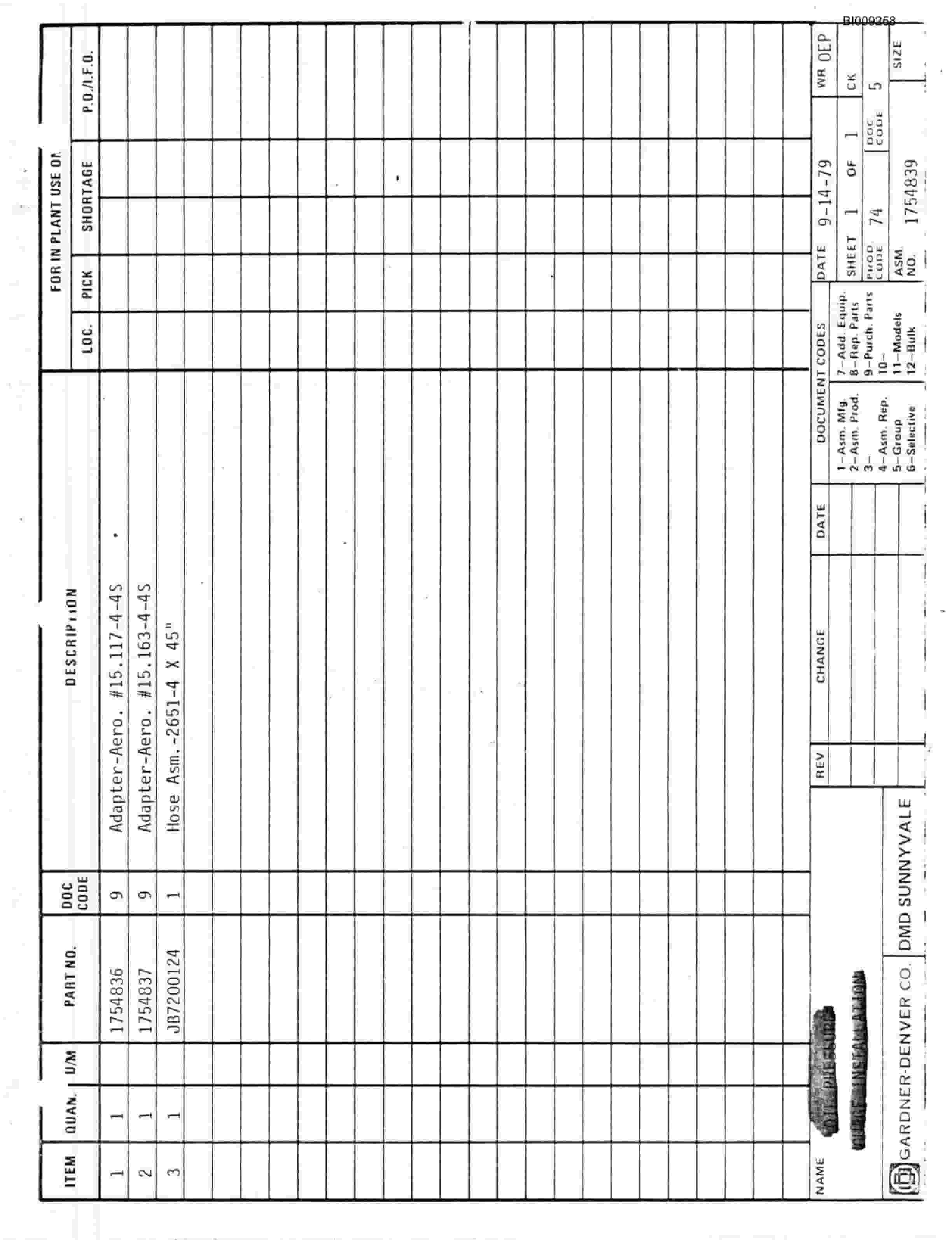 Bucyrus JB-832, JB-833, JB-834 Parts Catalog BI009258-3