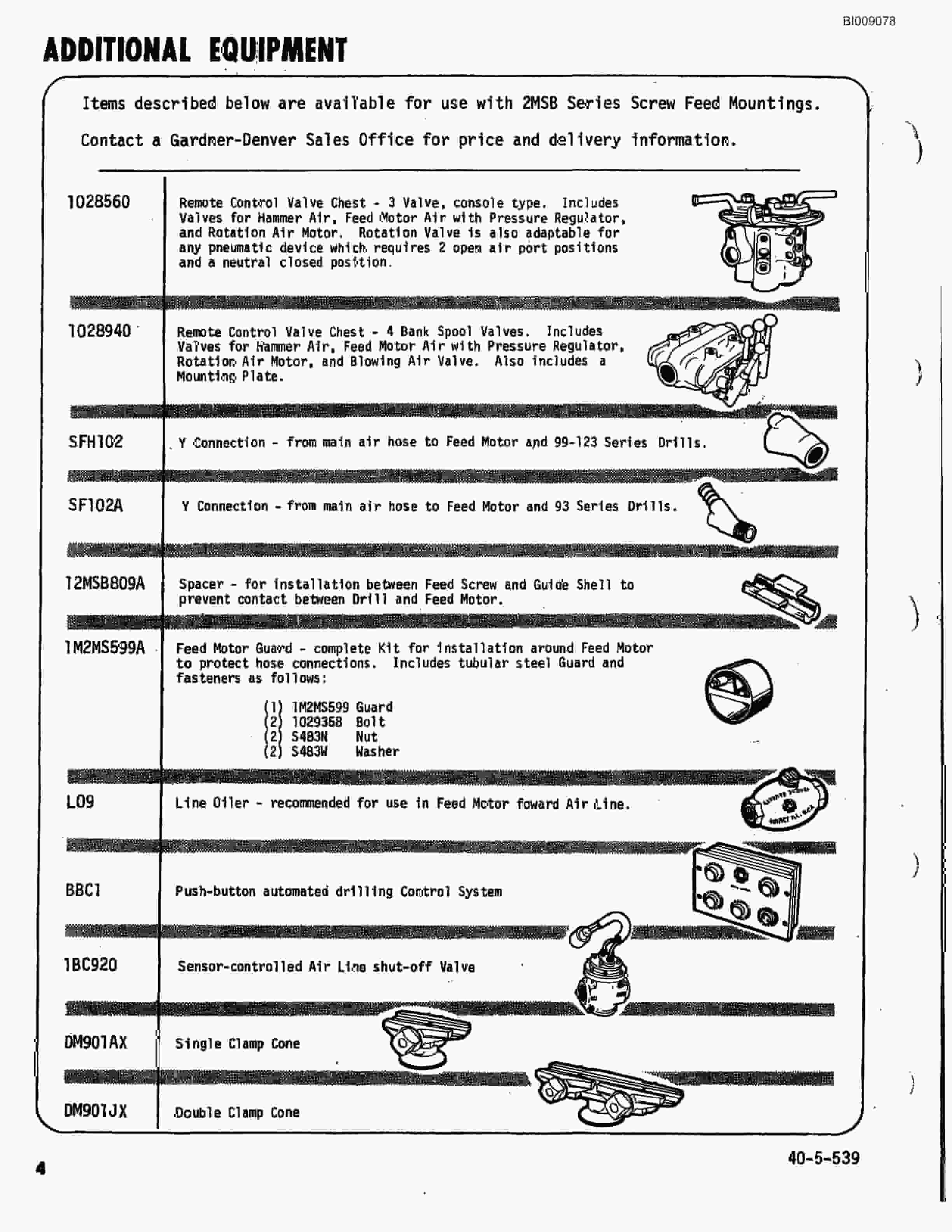 Bucyrus JB-838, JB-839 Parts Catalog BI009078-2