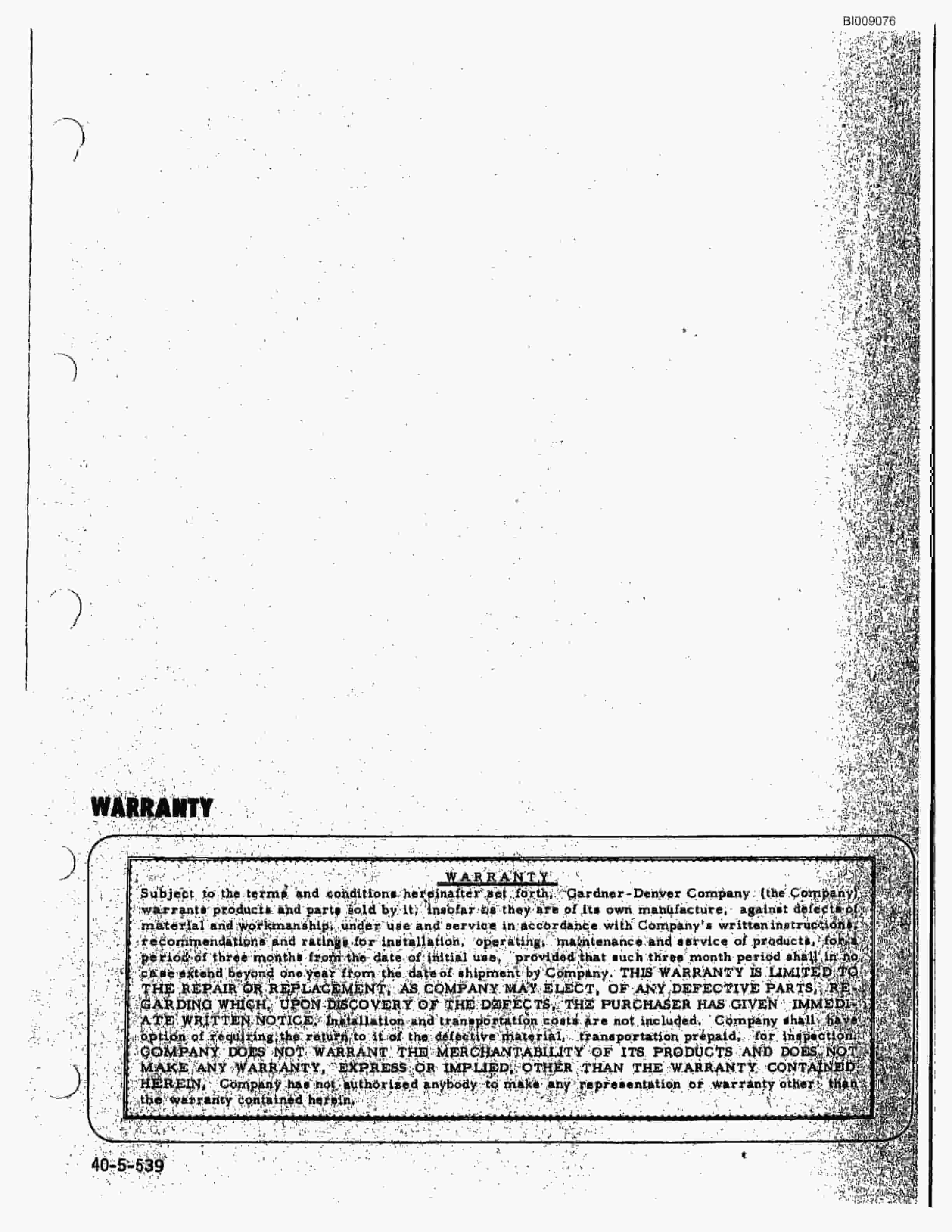 Bucyrus JB-842 Parts Catalog BI009076-3