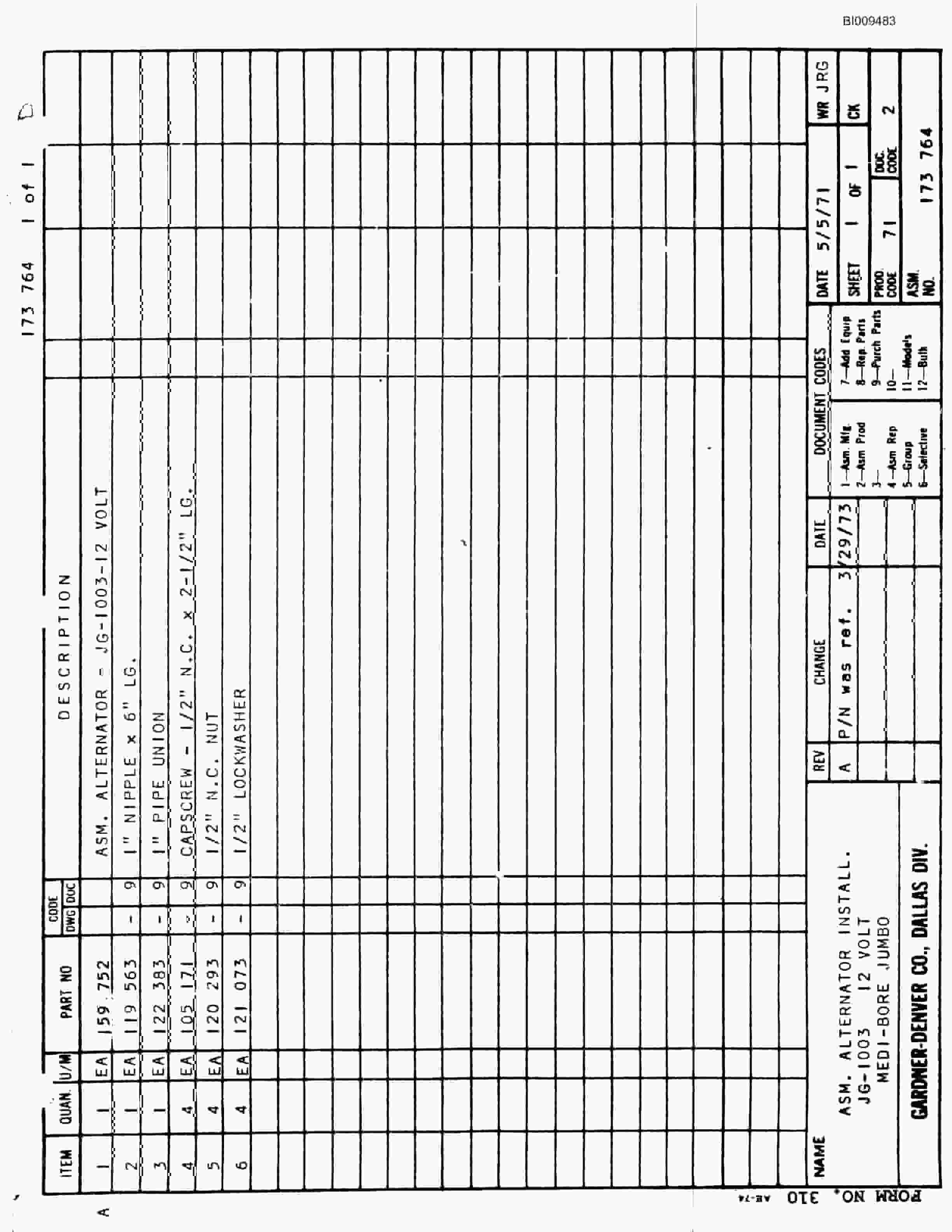 Bucyrus JB-873, JB-879 Parts Catalog BI009483-2