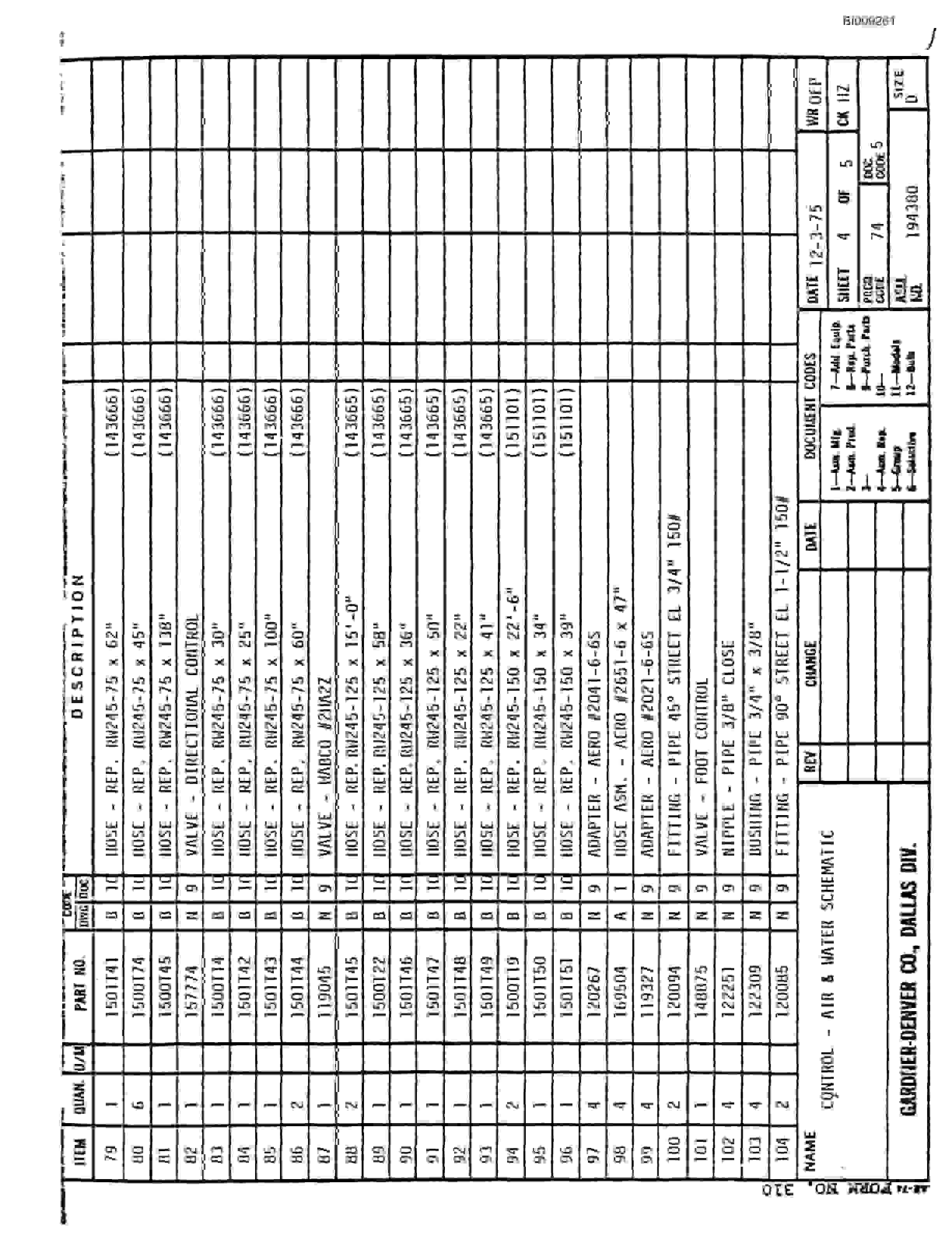 Bucyrus JB-880 Parts Catalog BI009261-4