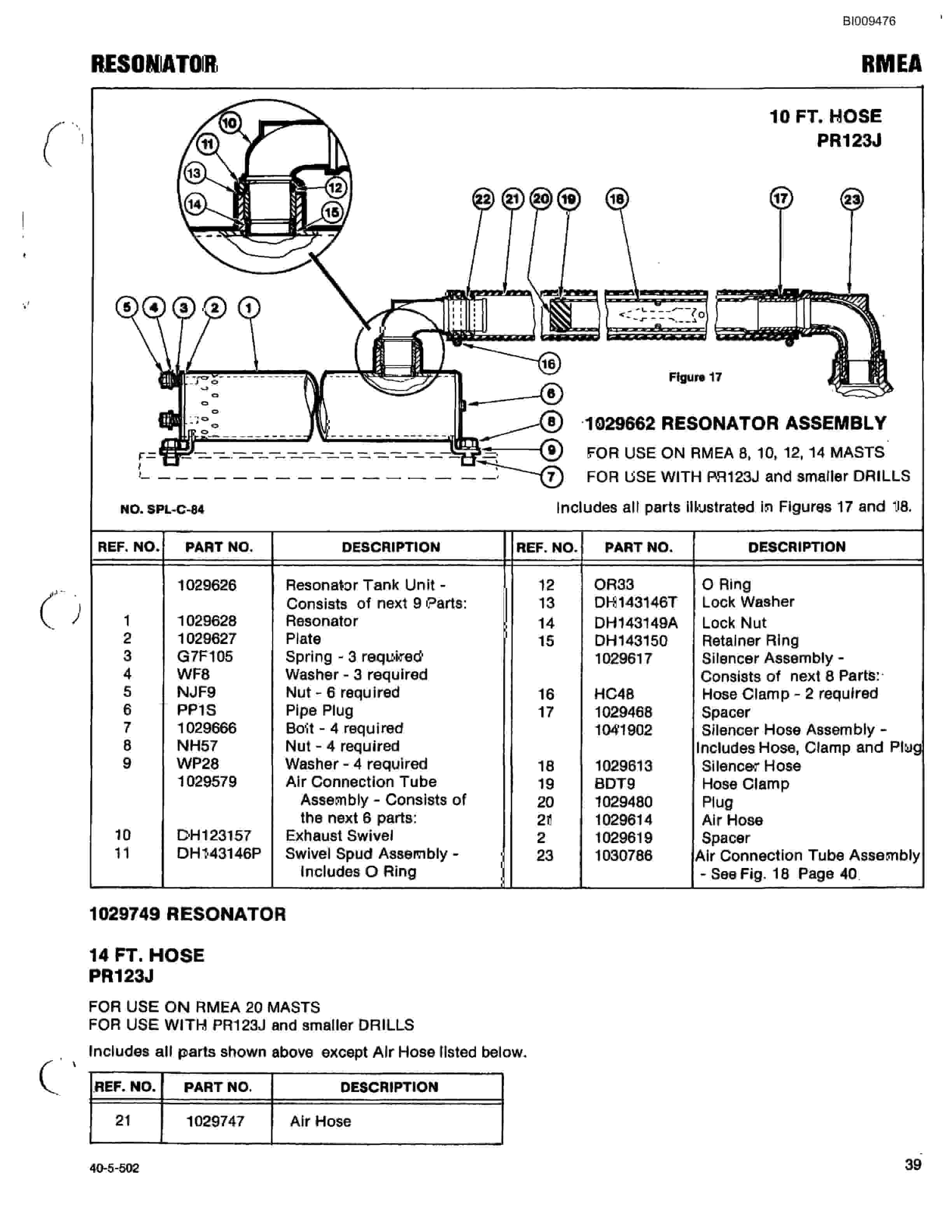 Bucyrus JB-892 Parts Catalog BI009476-2