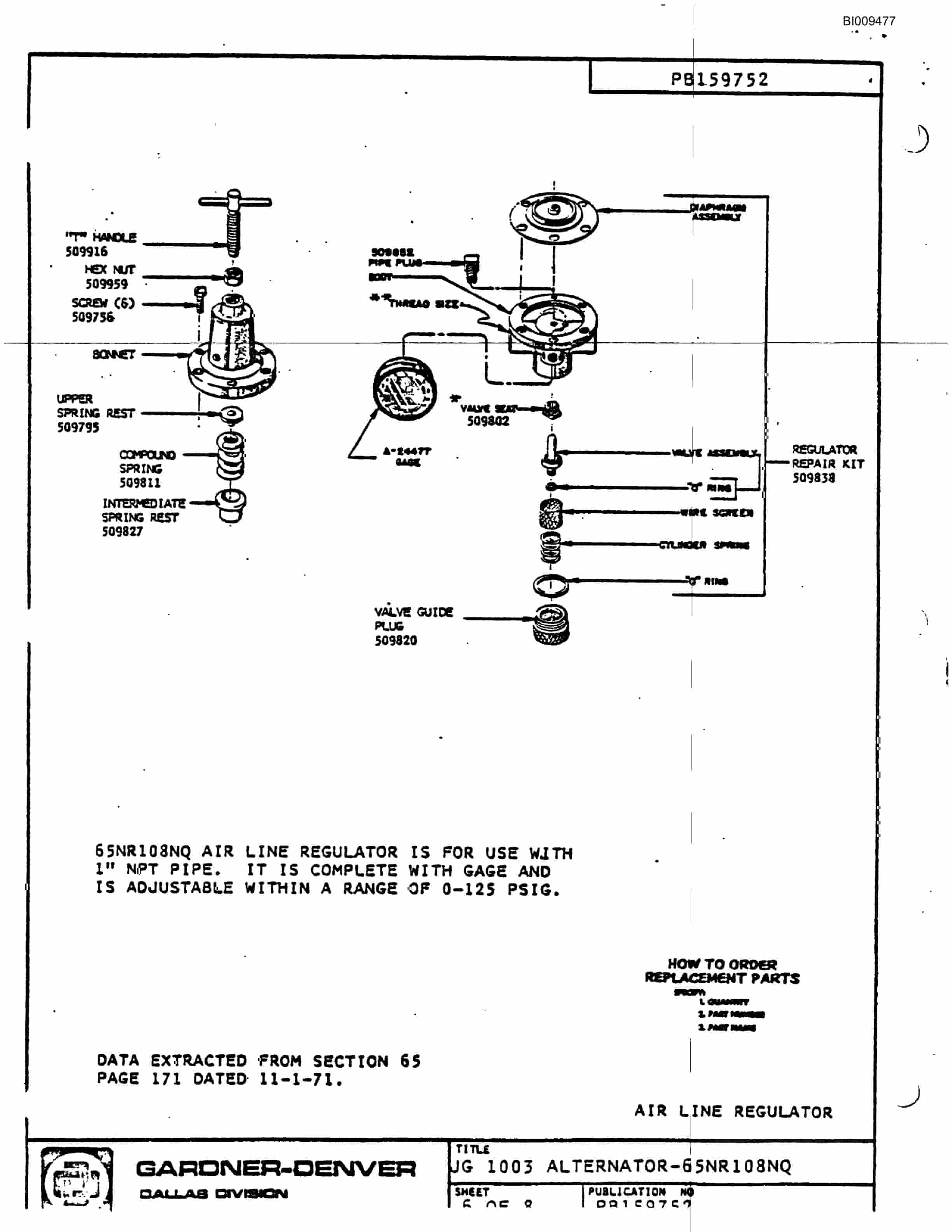 Bucyrus JB-895 Parts Catalog BI009477-4