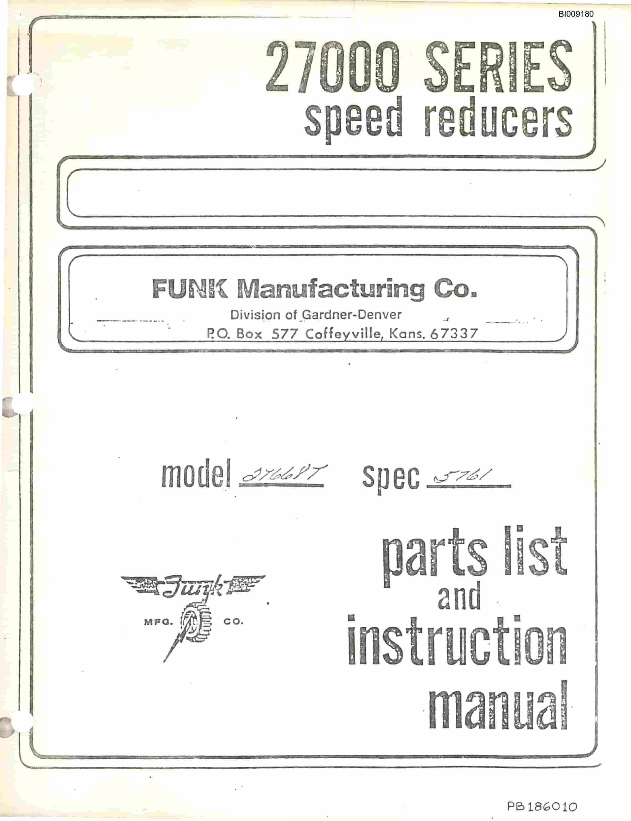 Bucyrus JB-913 Parts Catalog BI009180-5