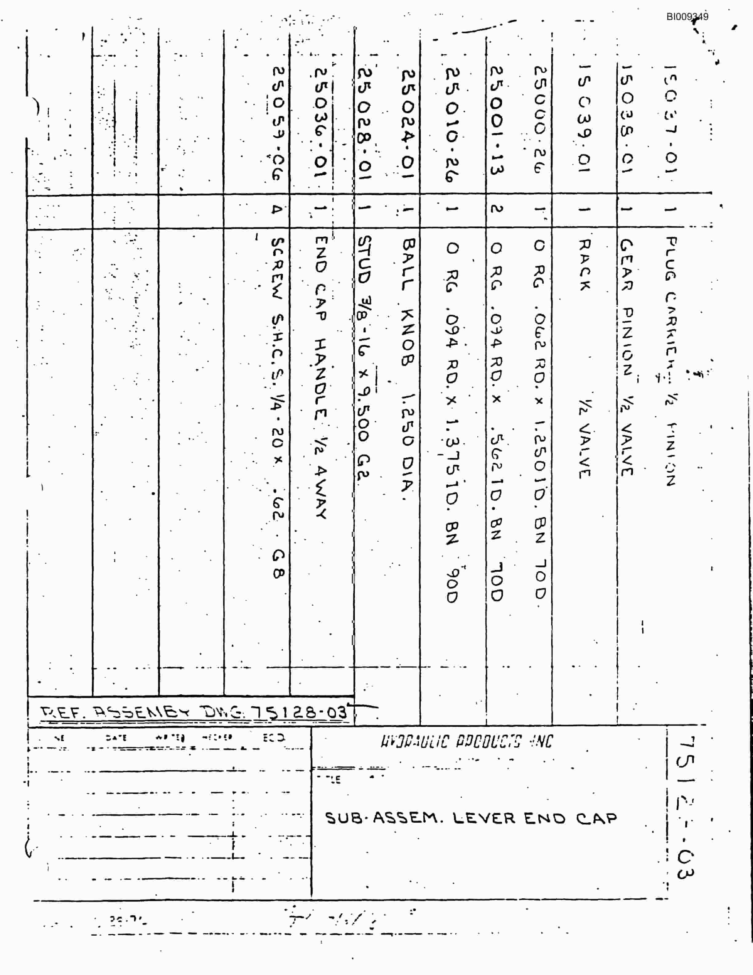 Bucyrus JB-916 Parts Catalog BI009349-5