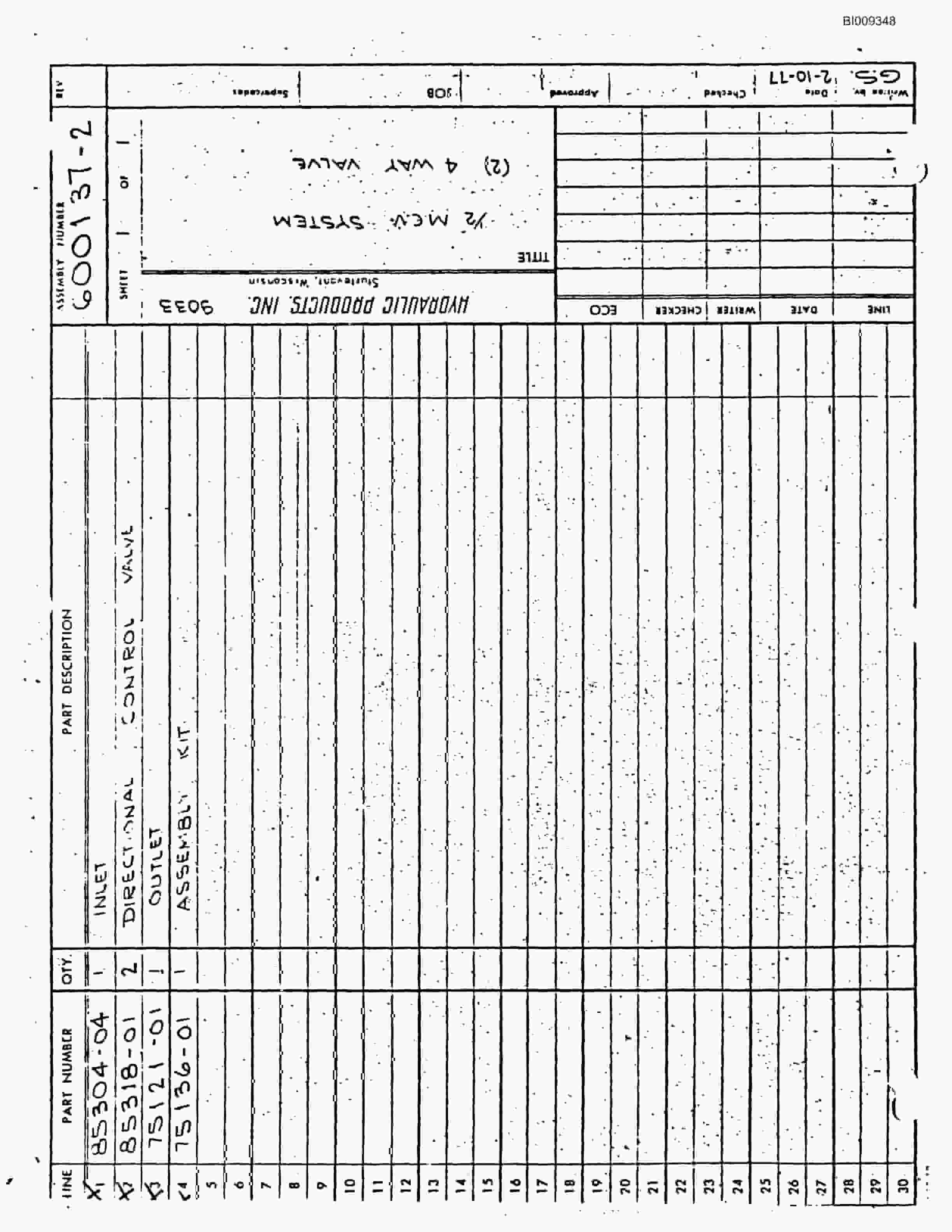 Bucyrus JB-919 Parts Catalog BI009348-4