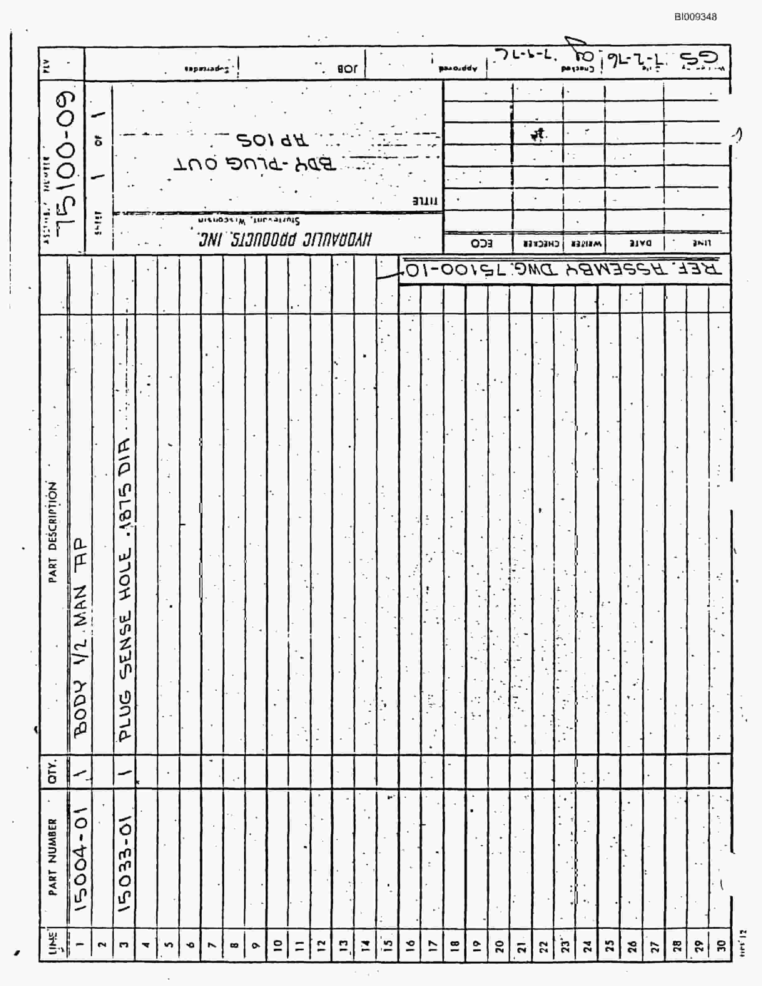 Bucyrus JB-919 Parts Catalog BI009348-5