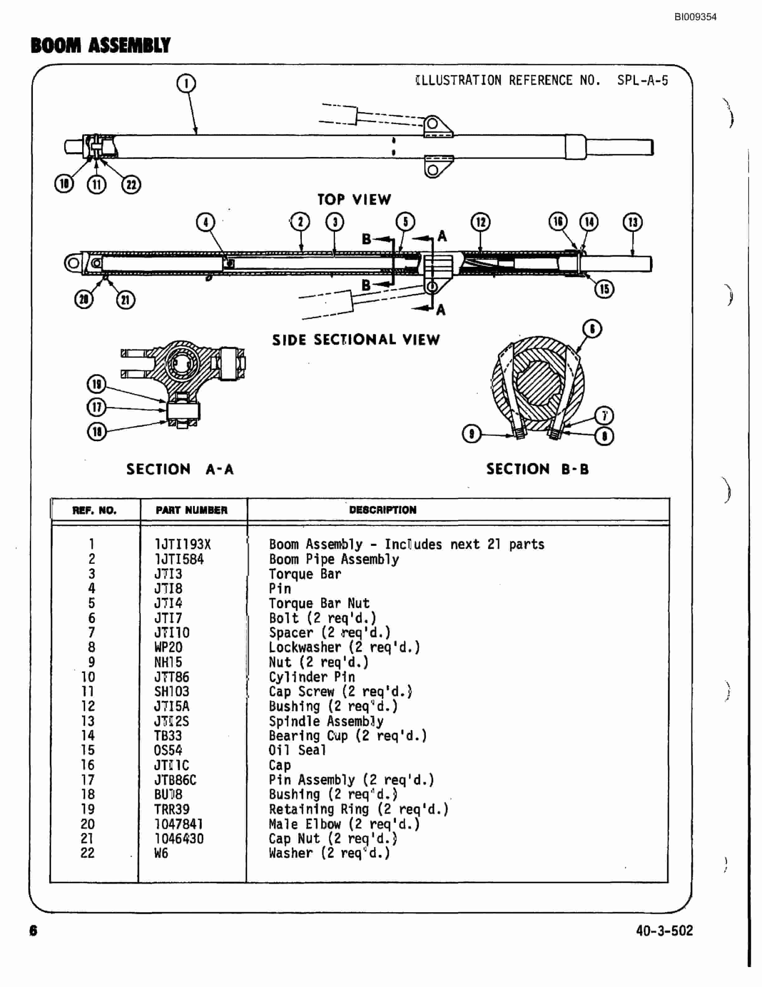 Bucyrus JB-921 Parts Catalog BI009354-2