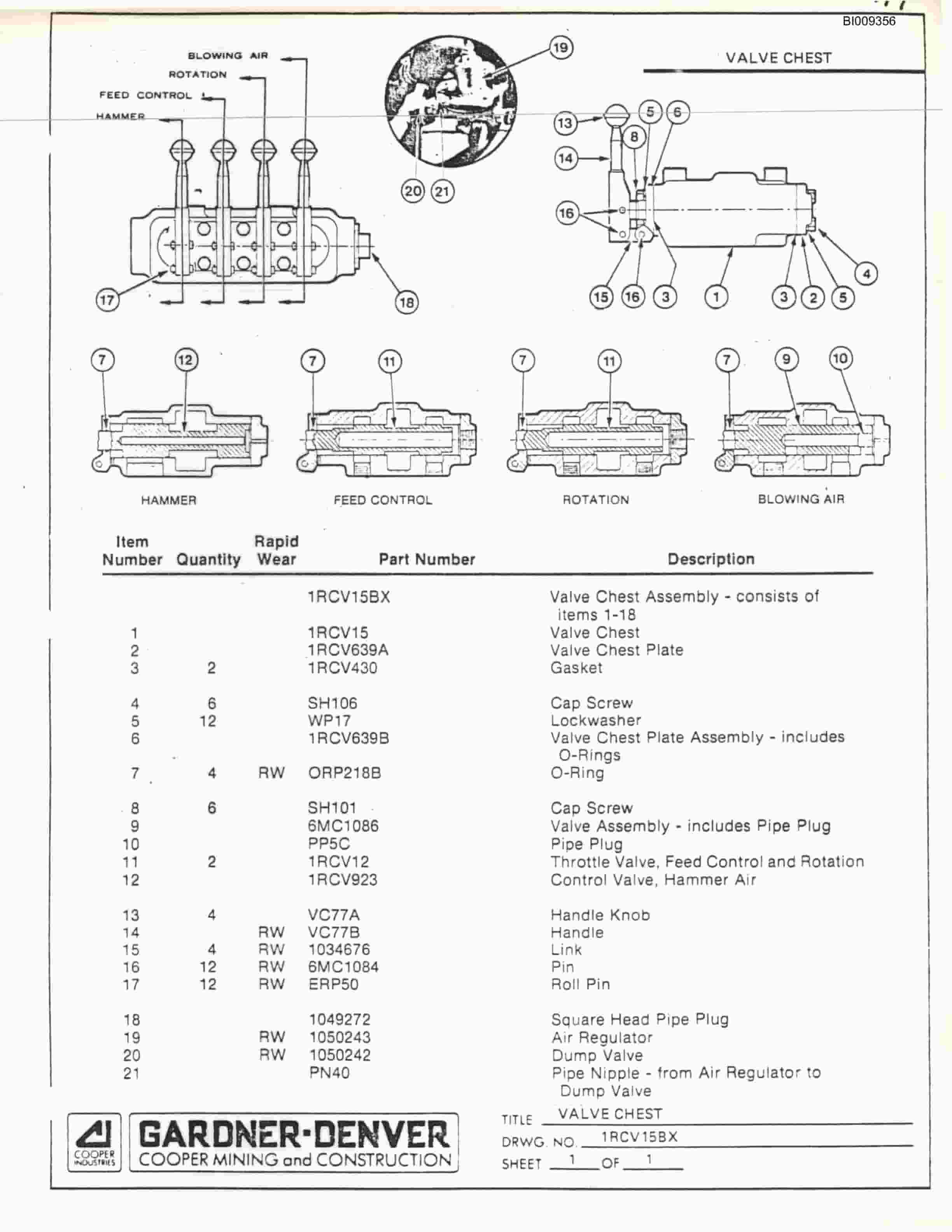 Bucyrus JB-924, JB-943 Parts Catalog BI009356-5