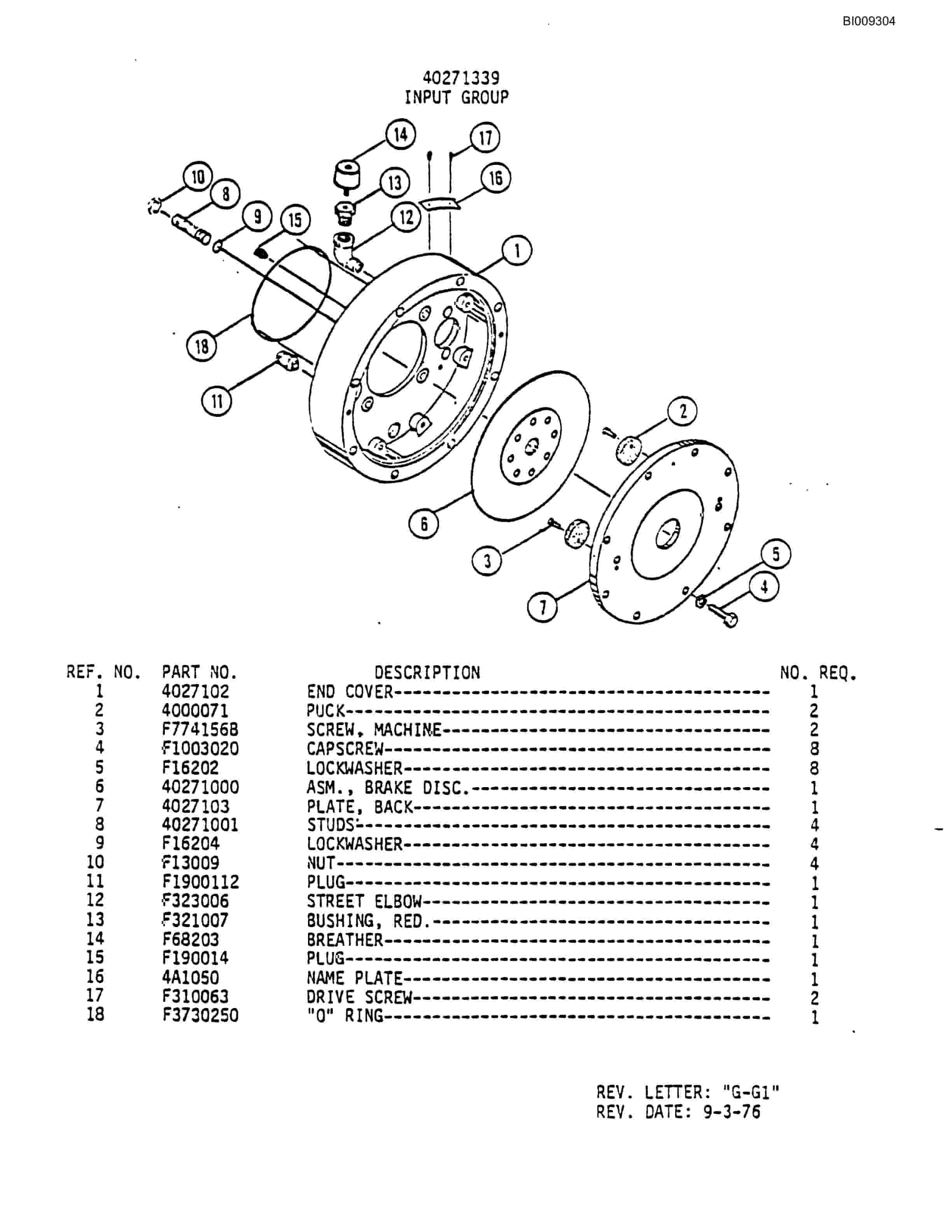 Bucyrus JB-933 Parts Catalog BI009304-5