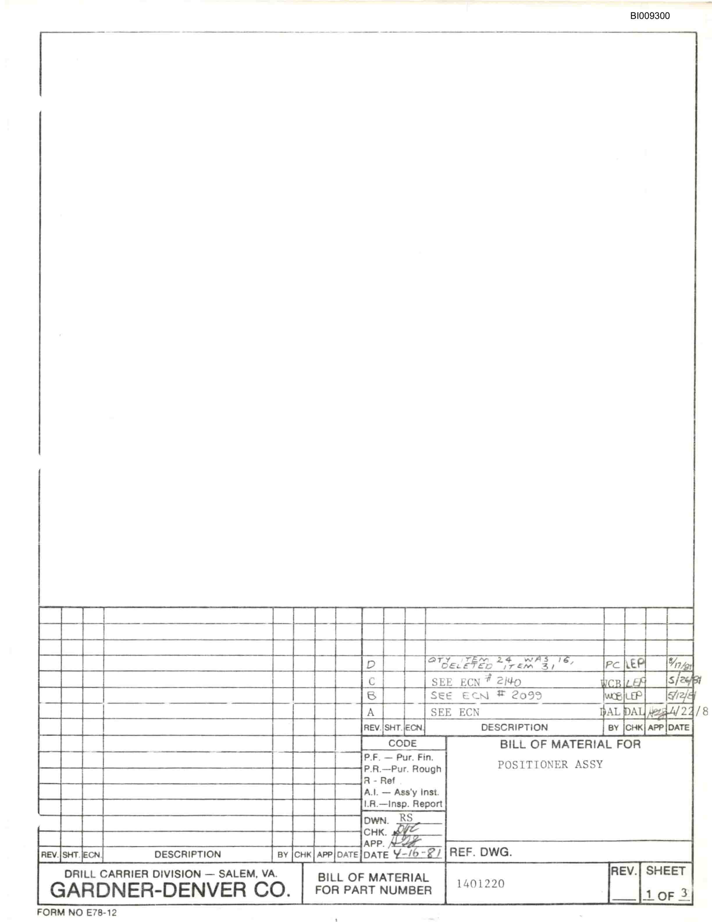 Bucyrus JB-936 Parts Catalog BI009300-4