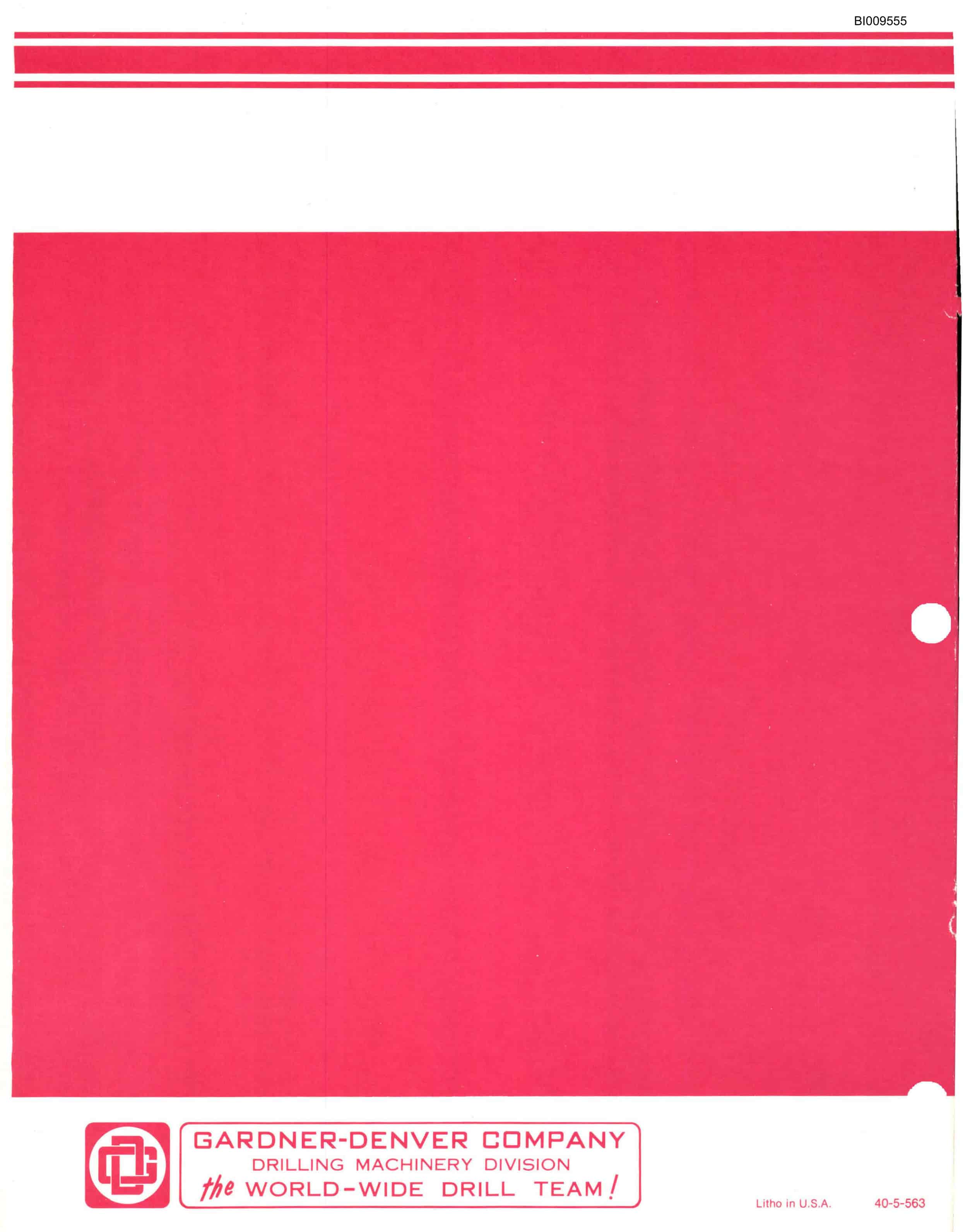 Bucyrus JB-952 Parts Catalog BI009555-2