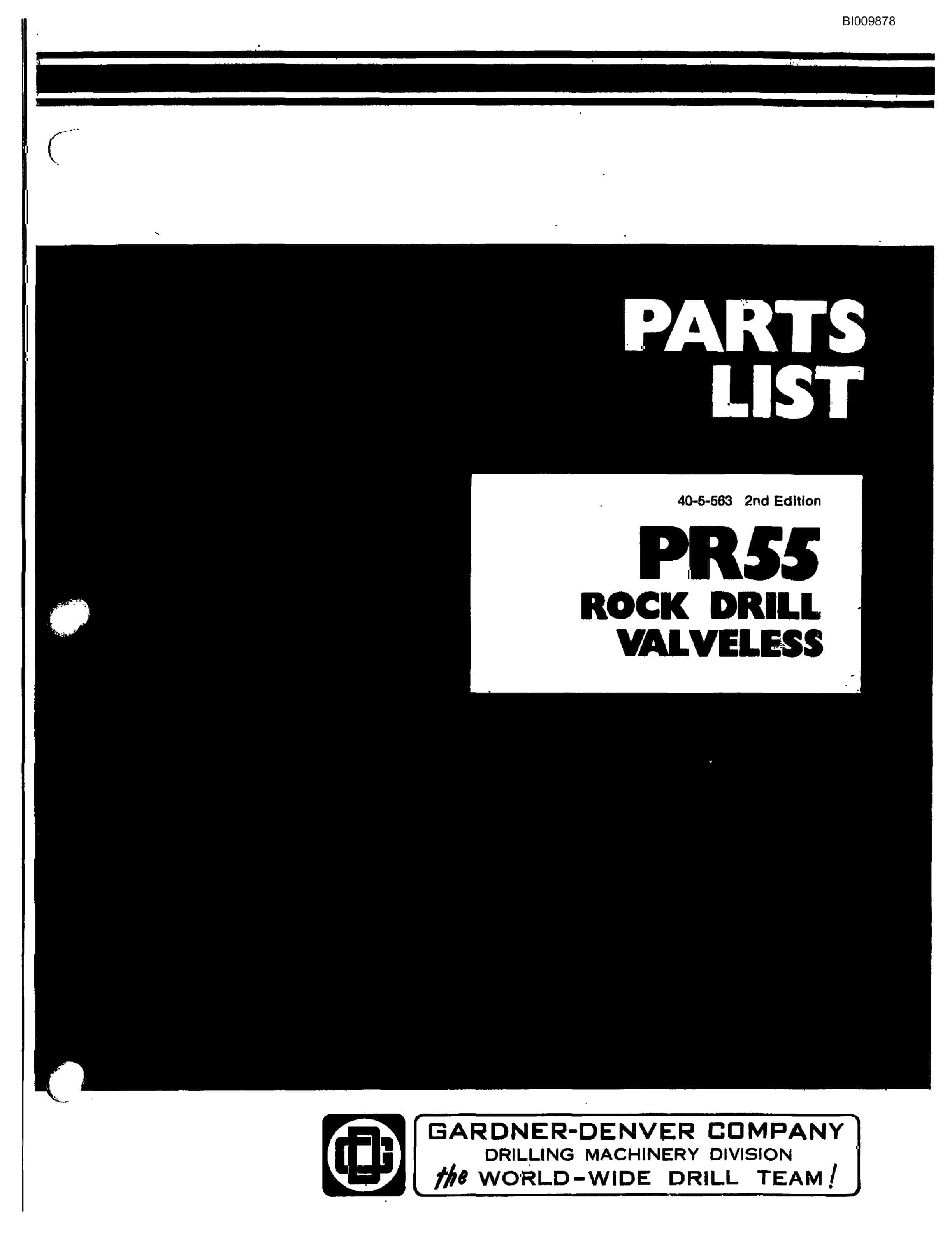 Bucyrus JB-952 Parts Catalog BI009878-2
