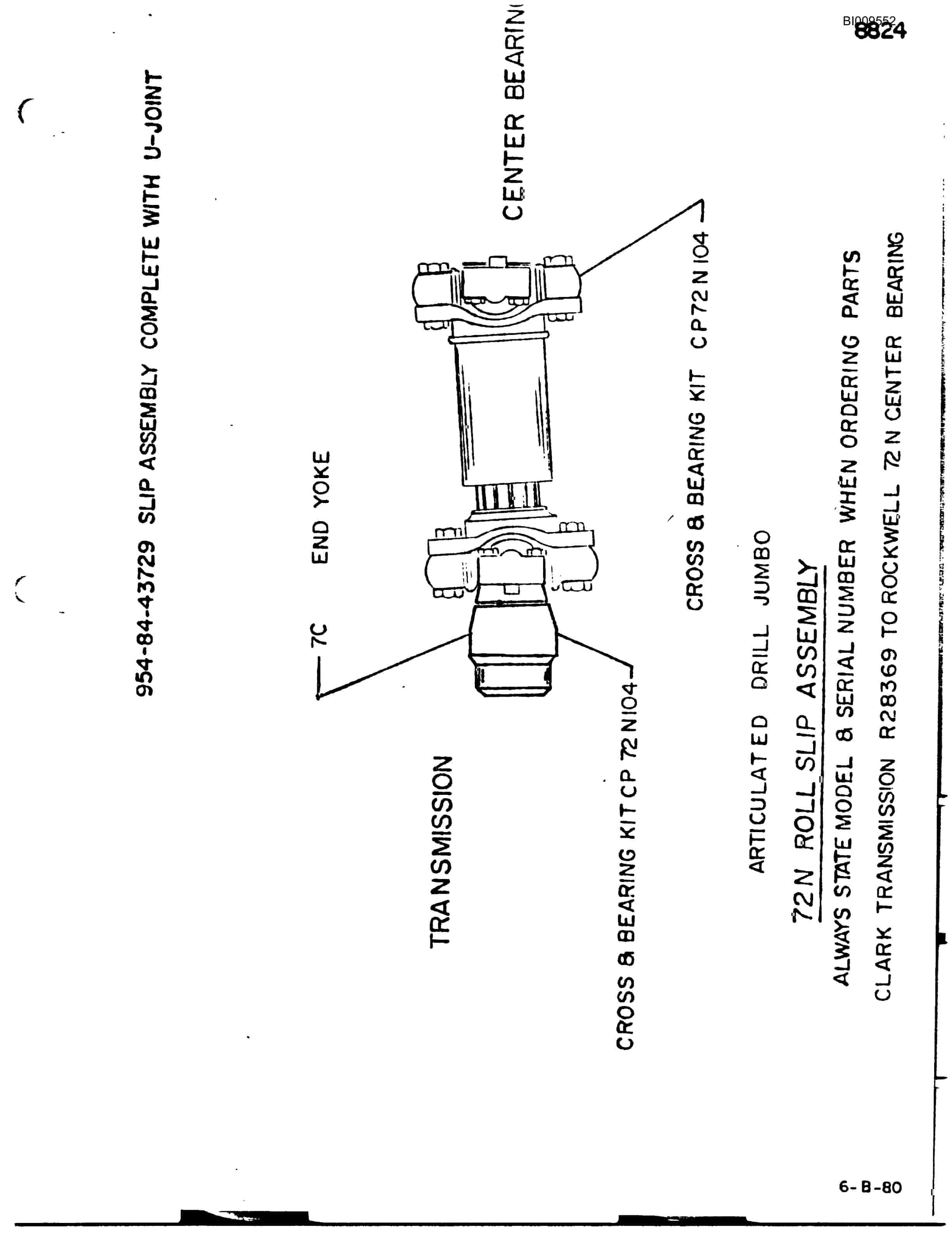 Bucyrus JB-956 Articulated Jumbo Parts Catalog BI009552-2