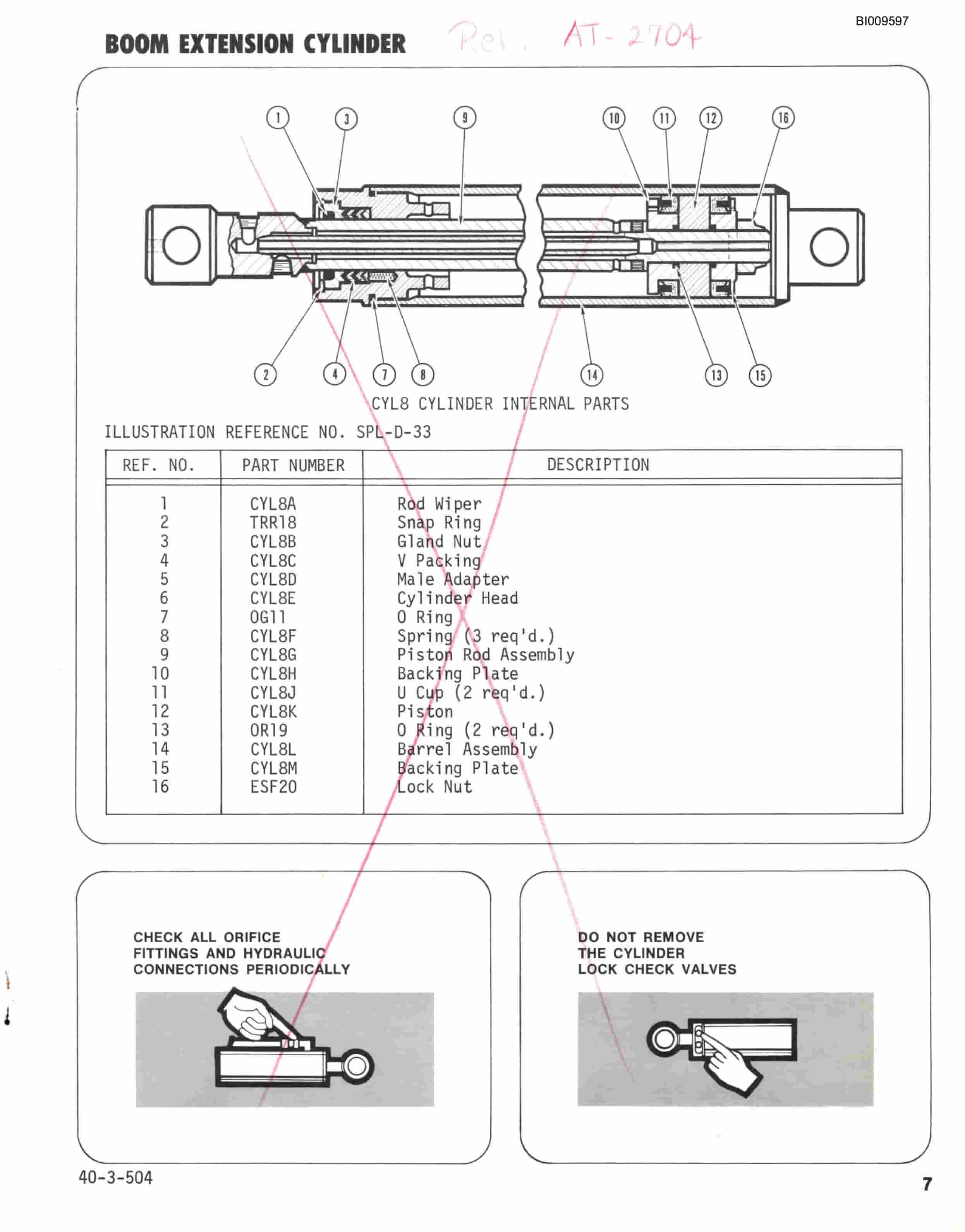 Bucyrus JB-962 Parts Catalog BI009597-5