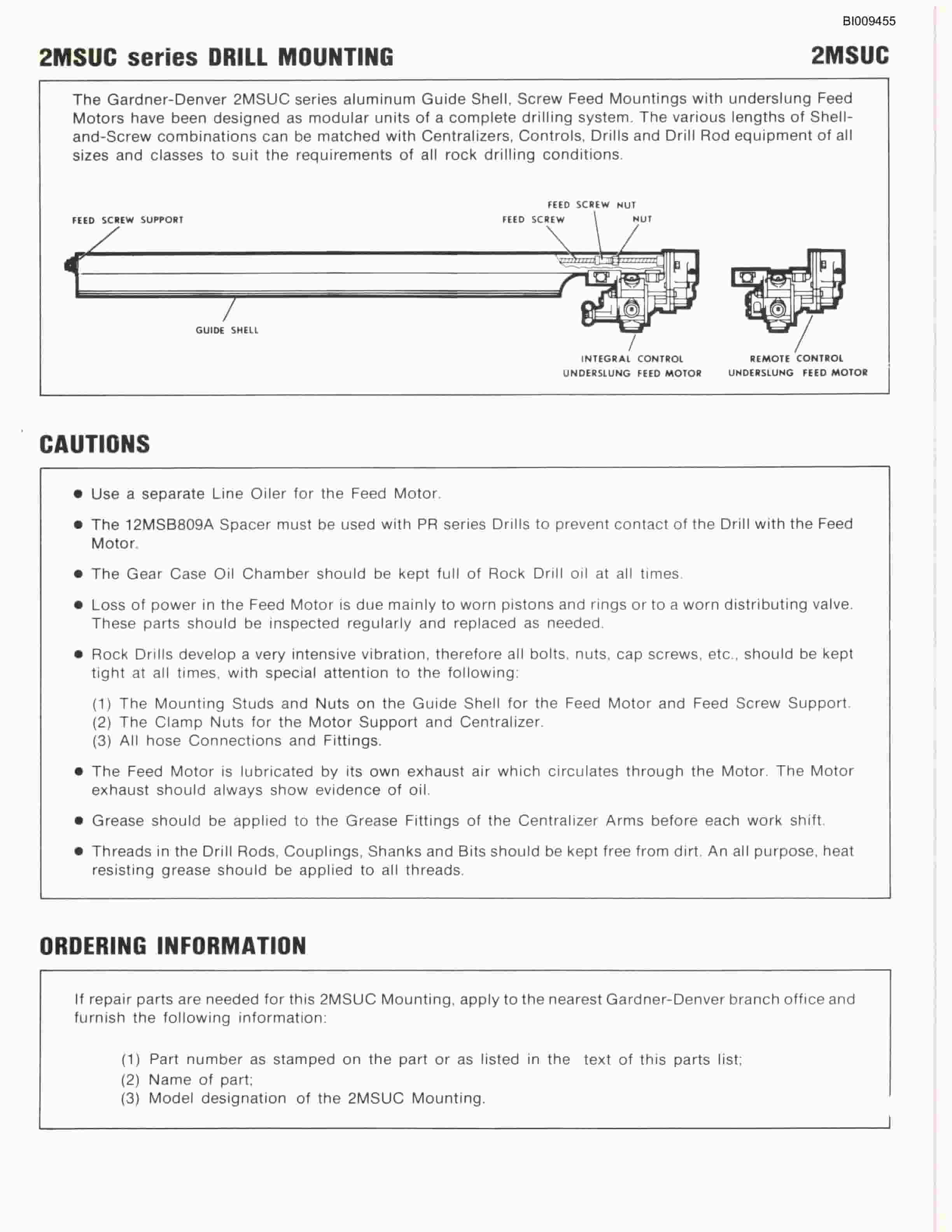 Bucyrus JB-973 Stoper Jumbo Parts Catalog BI009455-2
