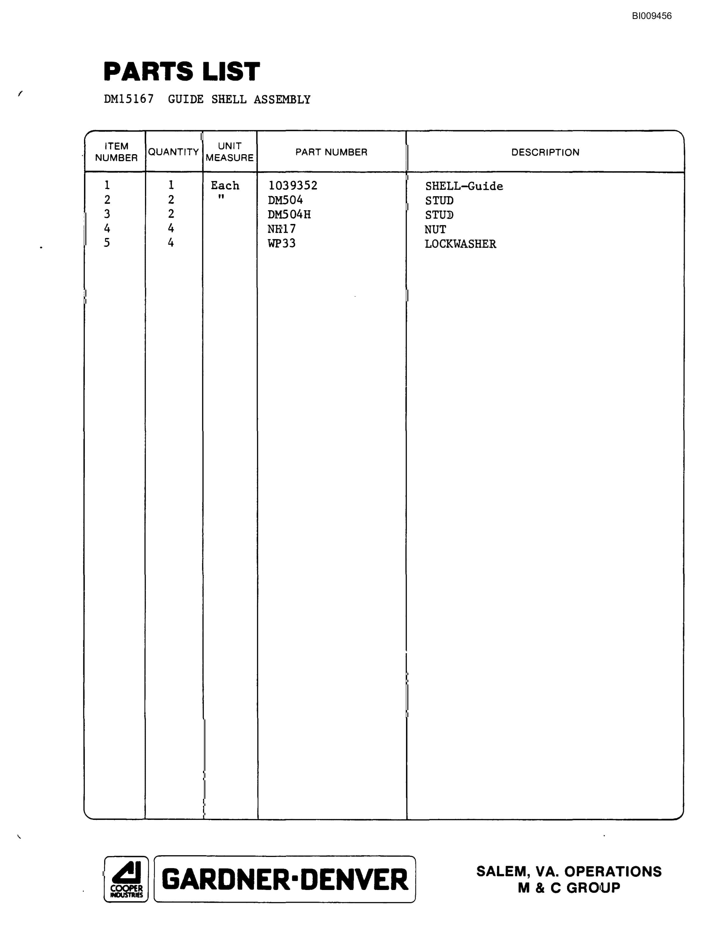 Bucyrus JB1029 Articulated Hydraulic Jumbo Parts Catalog BI009456-5
