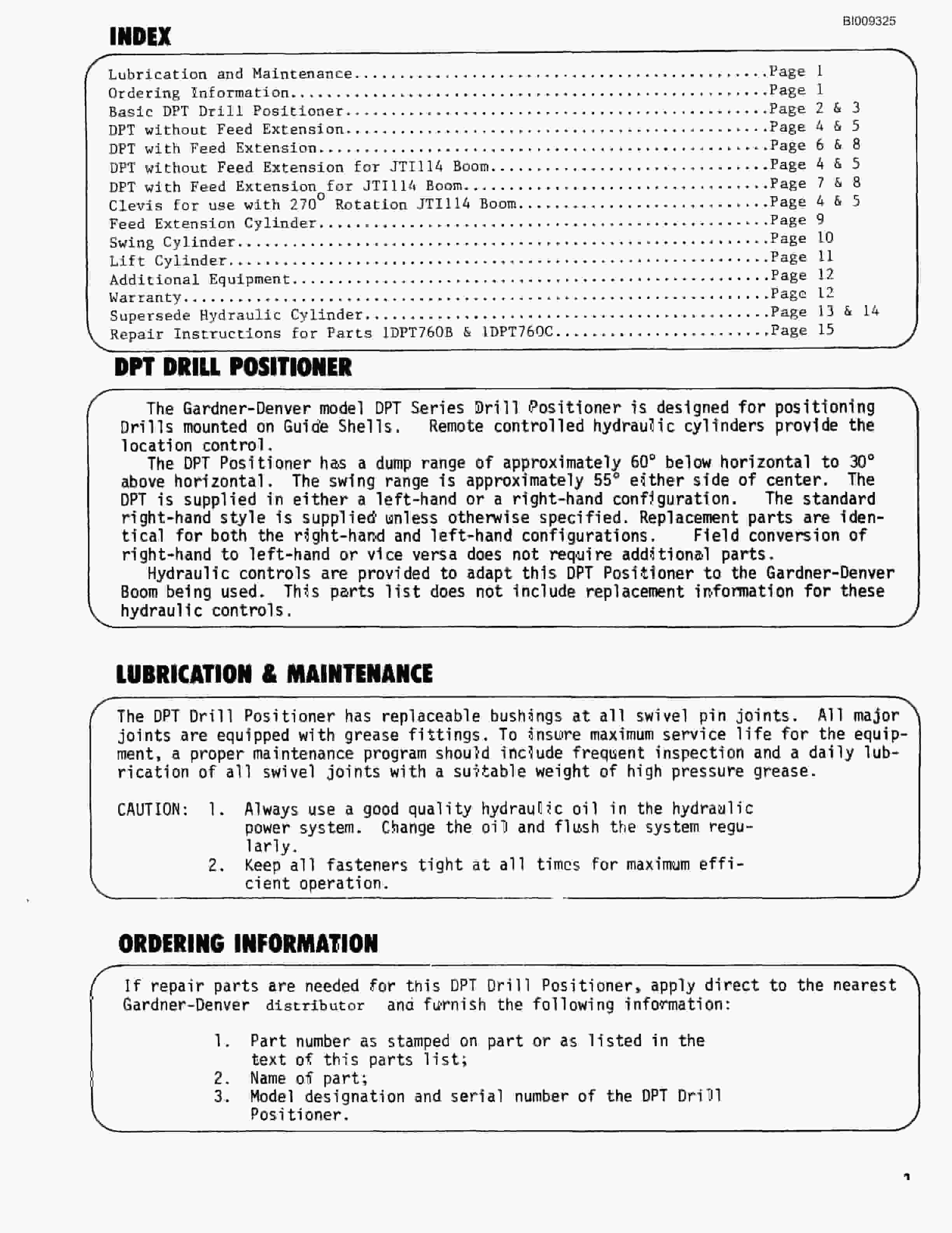 Bucyrus JB1039 Jumbo Roof Bolter Parts Catalog BI009325 Vol 1-5