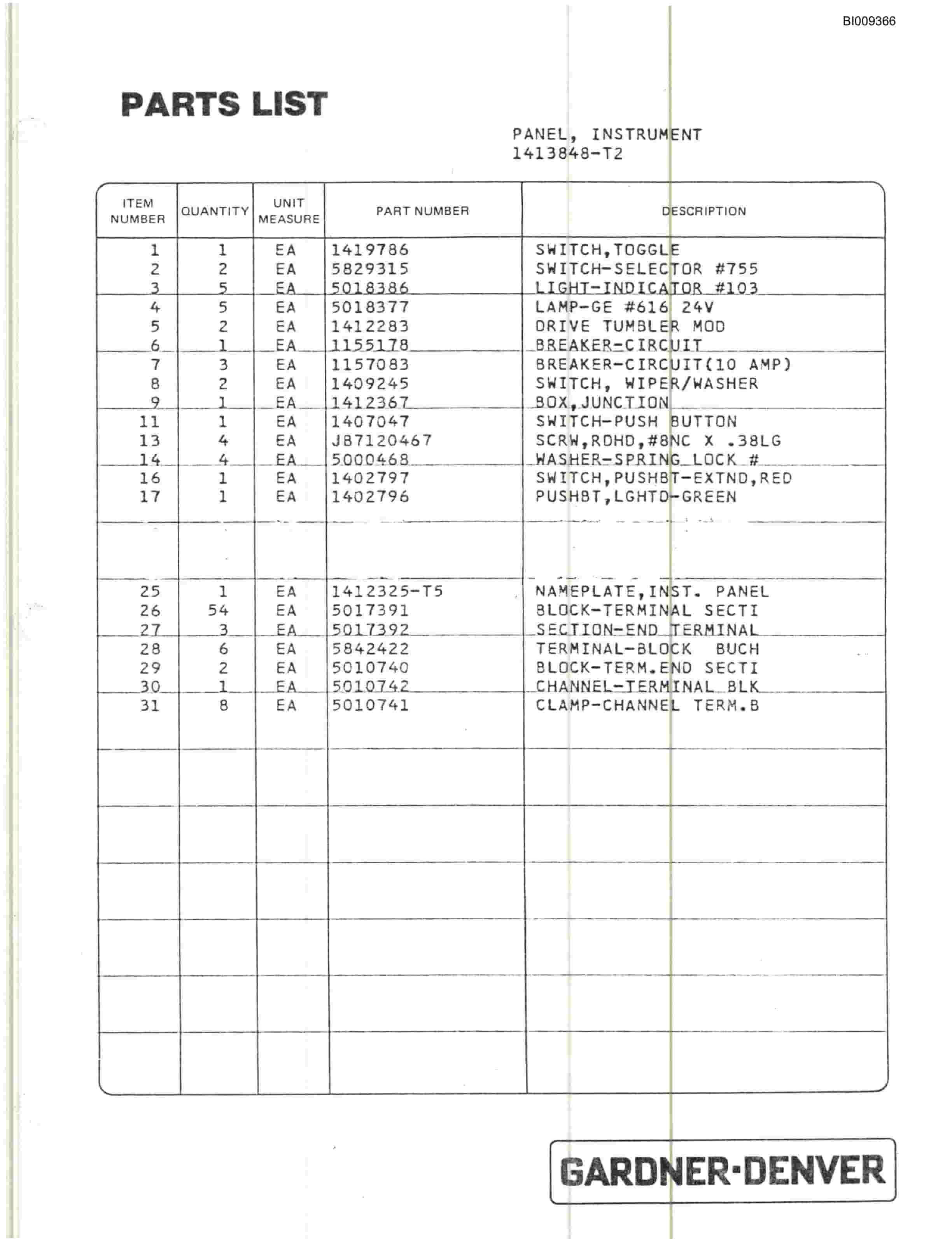 Bucyrus JB1142 MK45HD Jumbo Parts Catalog BI009366-2