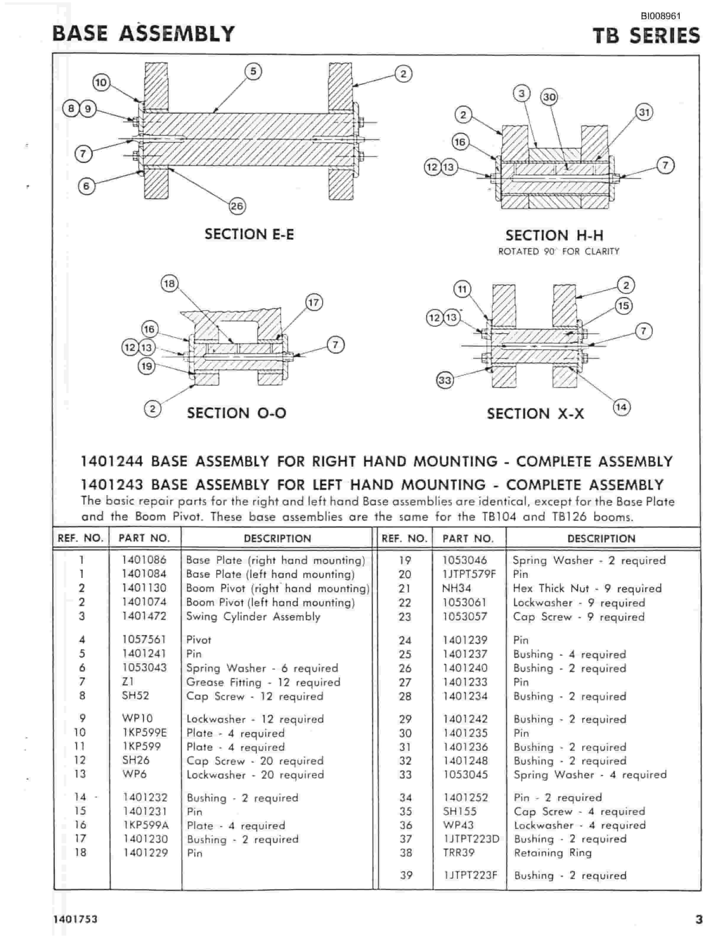 Bucyrus JB728RW Mark IIIA Hydraulic Jumbo Parts Catalog BI008961 Vol 1-5