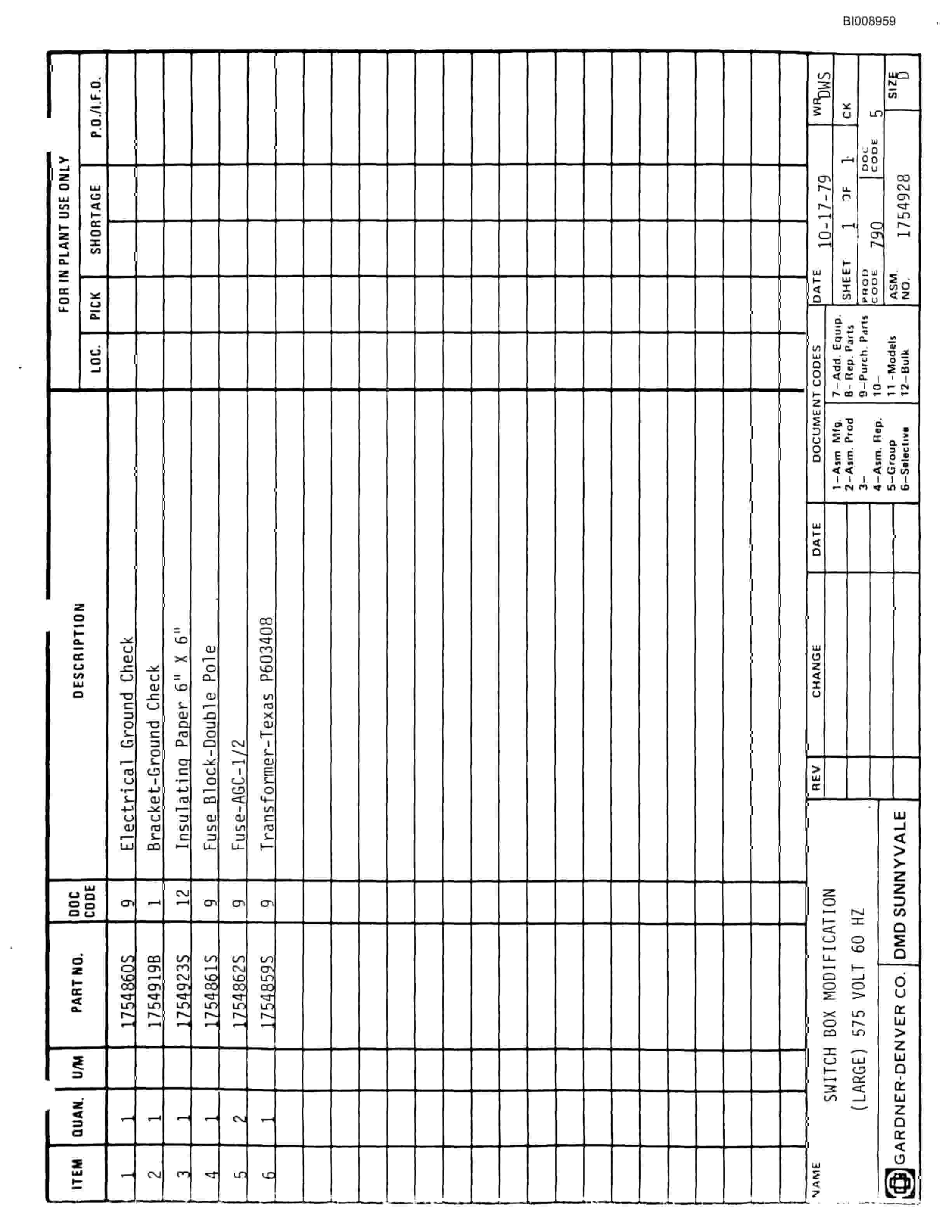 Bucyrus JB786, JB955 Mark IIIA Hydraulic Jumbo Parts Catalog BI008959-4