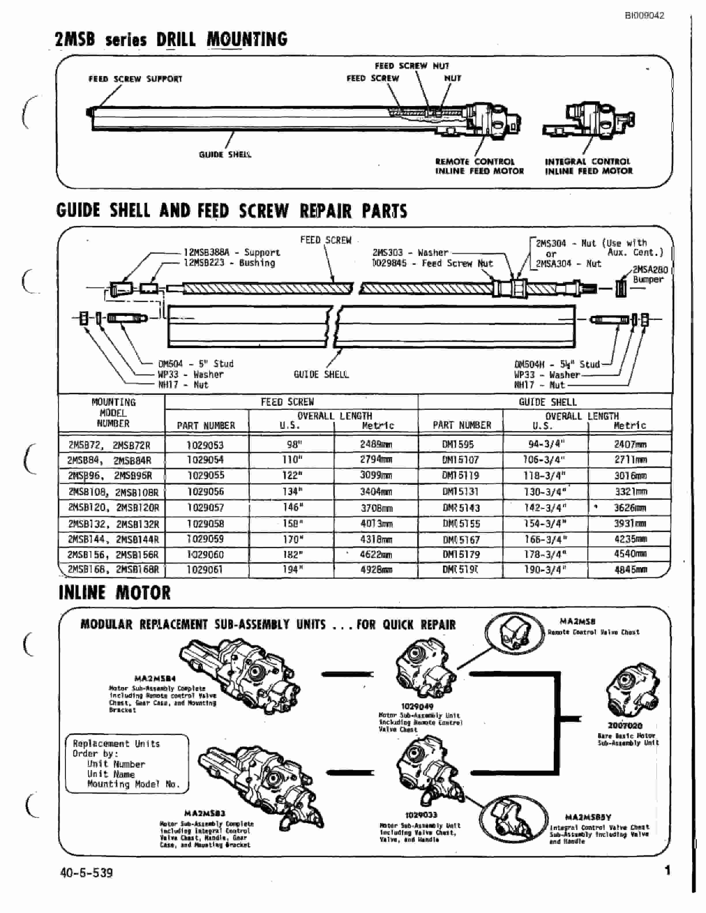 Bucyrus JB946 Pneumatic Crawler Jumbo Parts Catalog BI009042-5