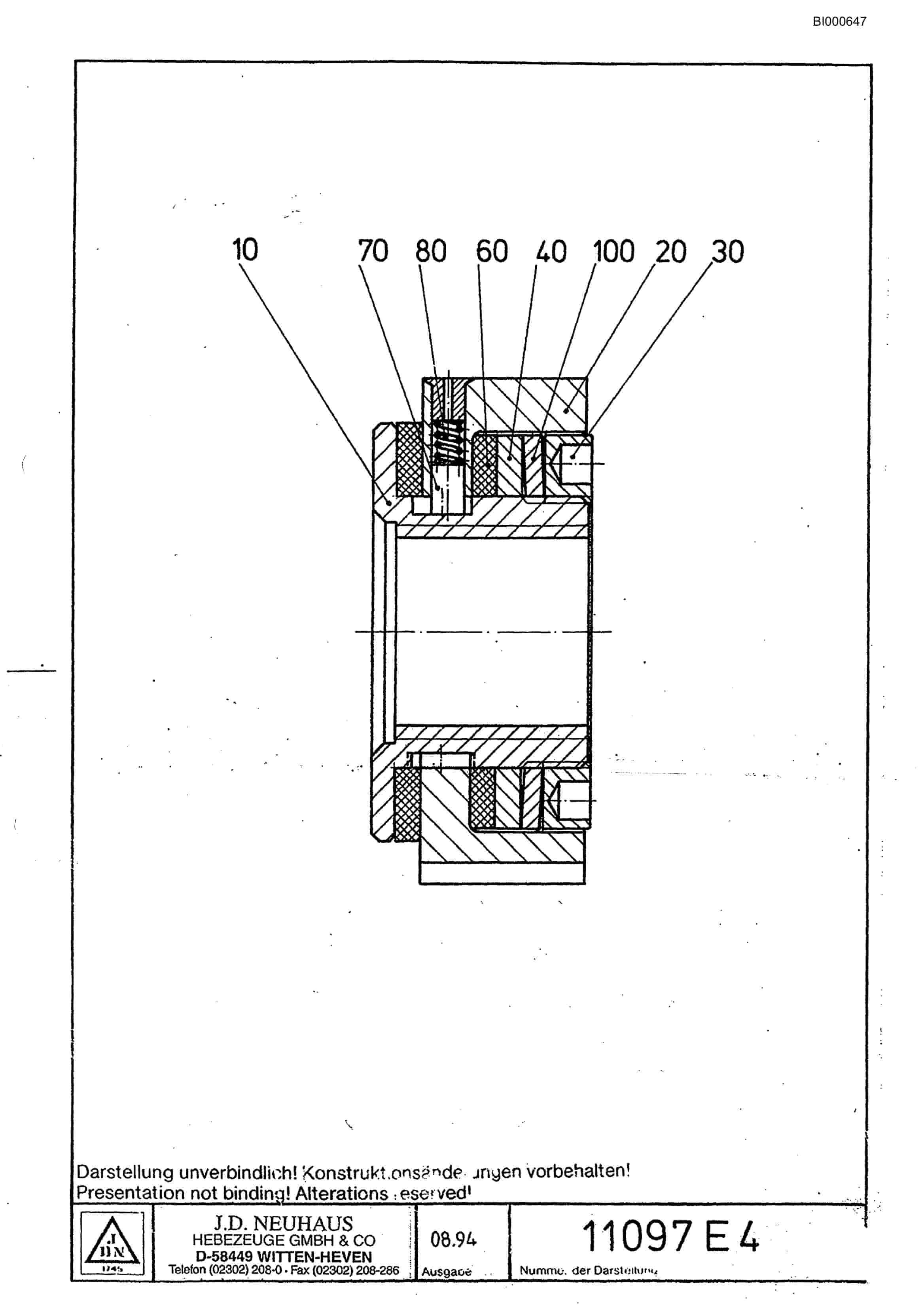 Bucyrus JDN - Ratchet Hoist WITT 1T Parts Catalog BI000647-3