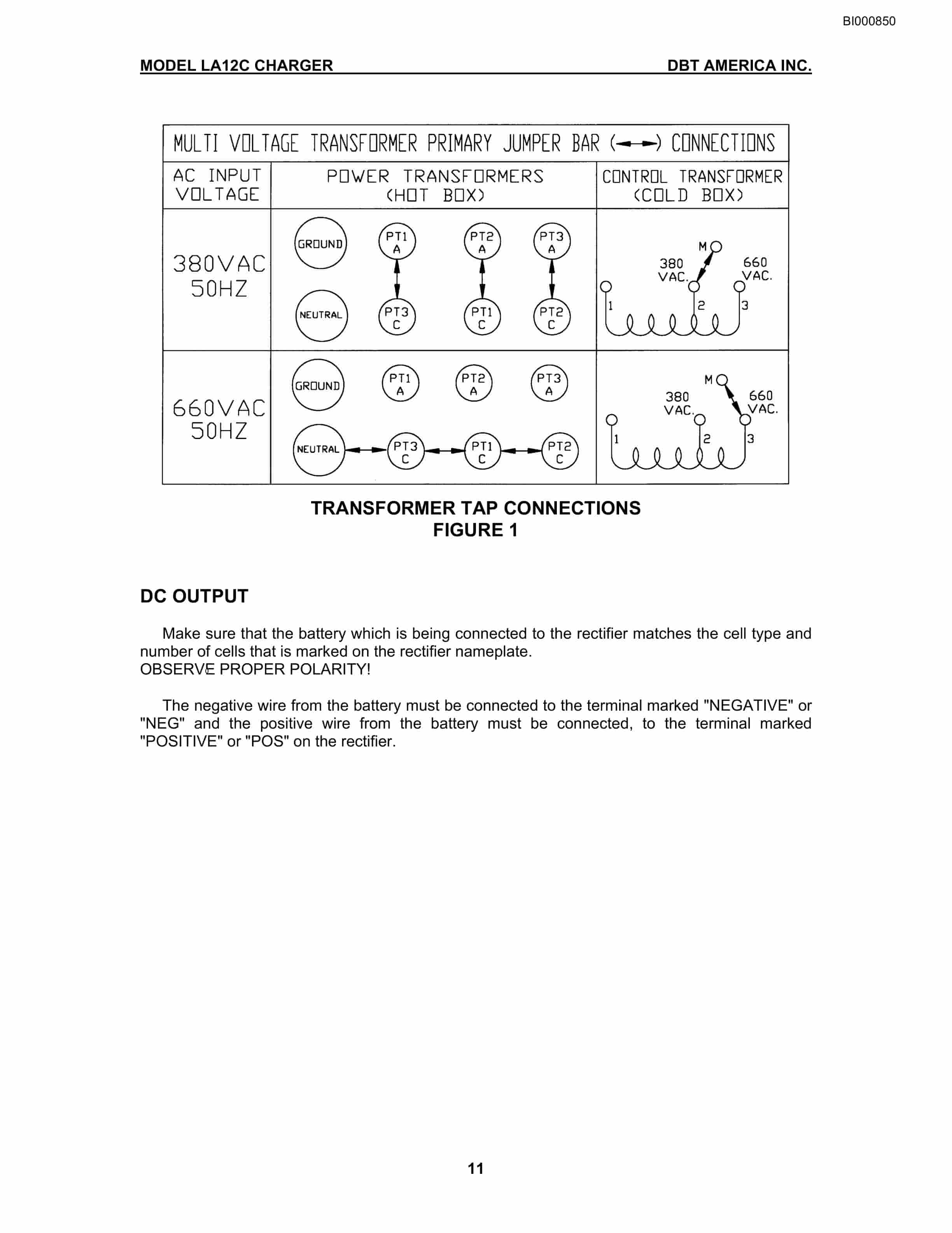 Bucyrus LA12C Battery Charger Technical Manual BI000850-3