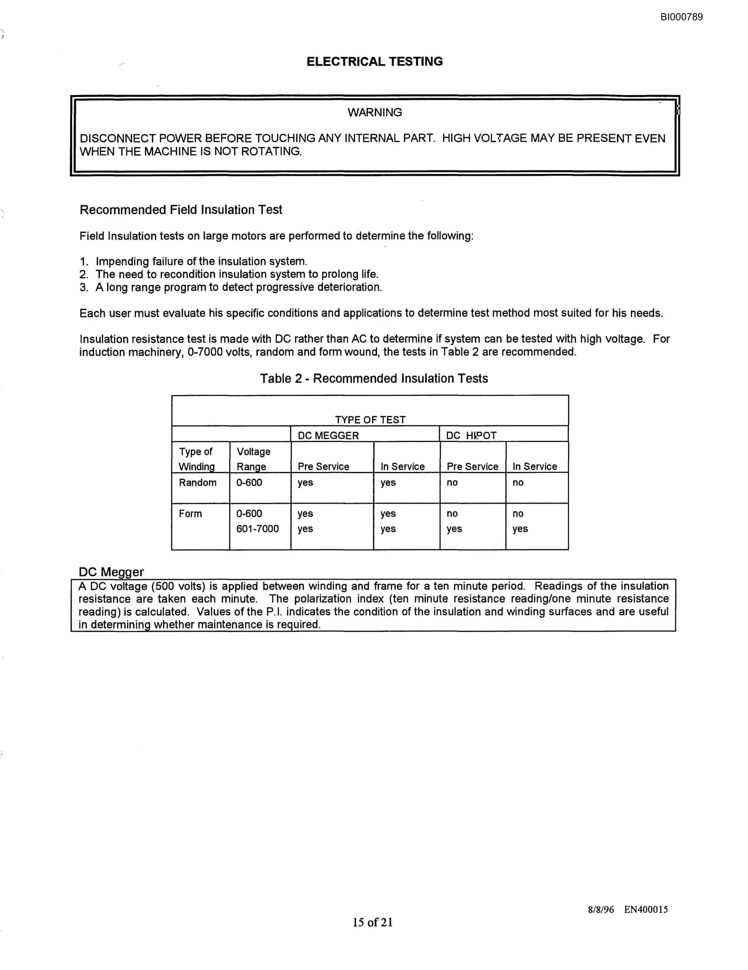 Bucyrus Longwall Face Conveyor Motors Technical Manual BI000789-2