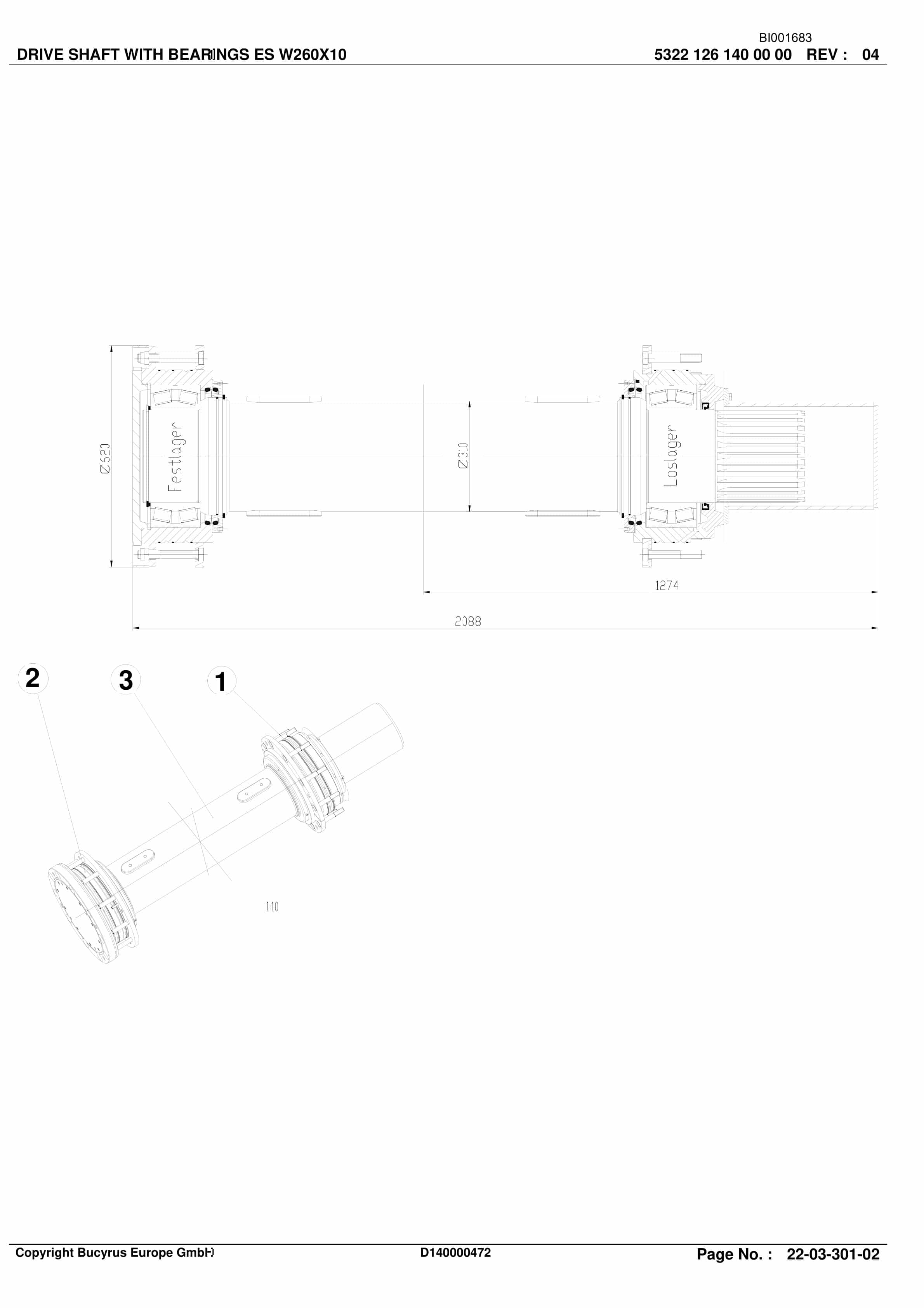 Bucyrus LTCC Conveyor System Xiegou II Parts Catalog BI001683-5