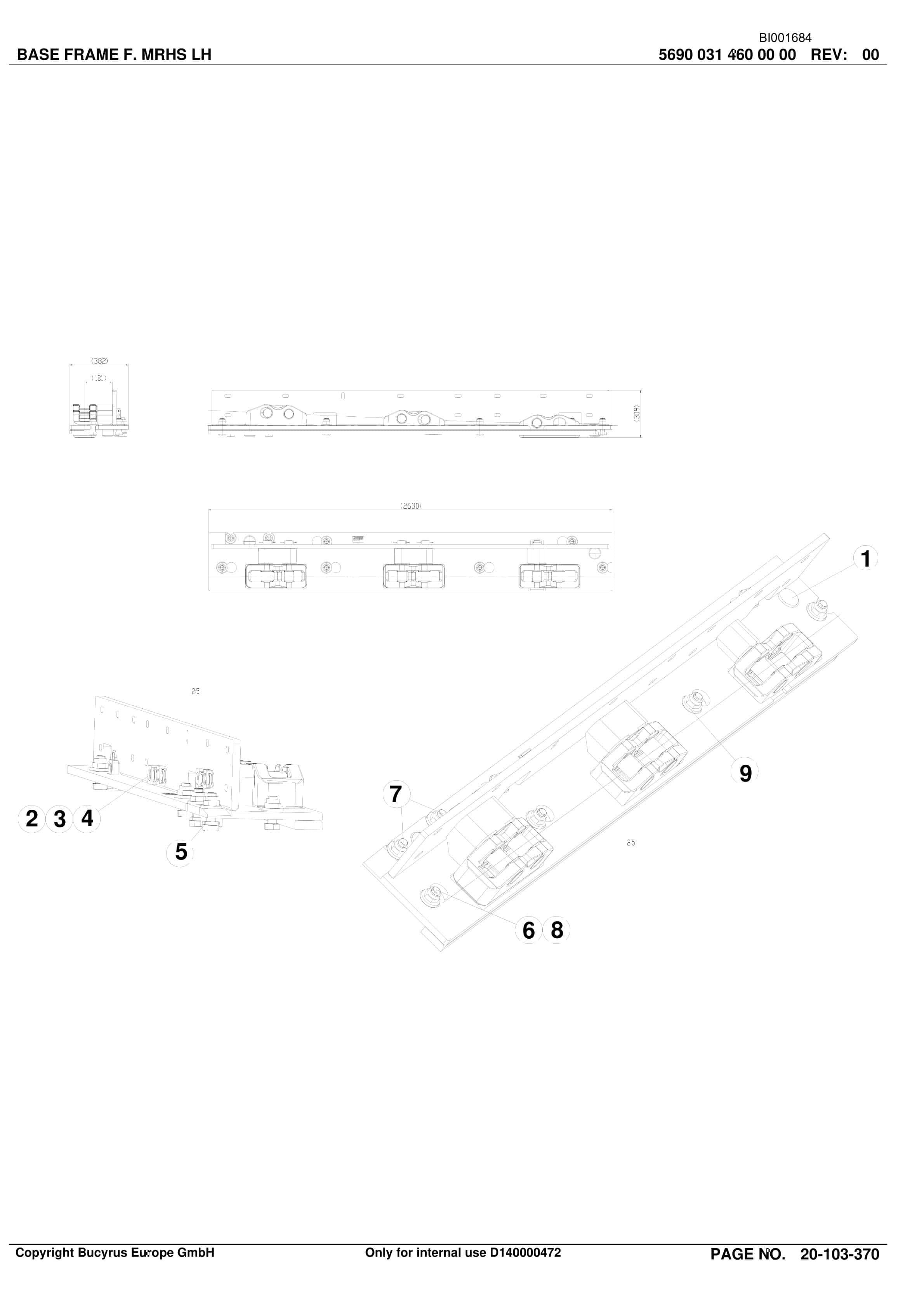 Bucyrus LTCC Conveyor System Xiegou II Parts Catalog BI001684-2