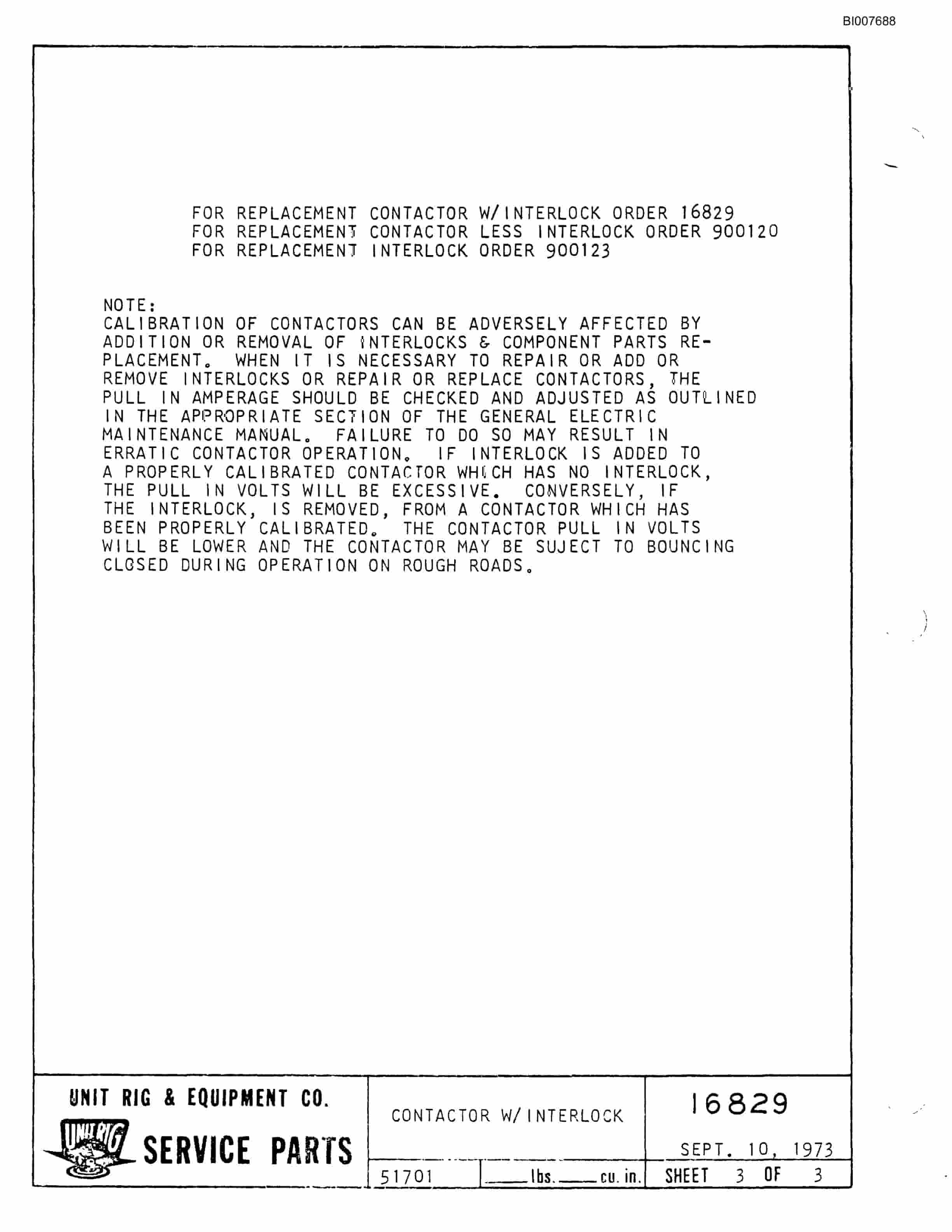 Bucyrus M-100 Assembly Parts Catalog BI007688-3