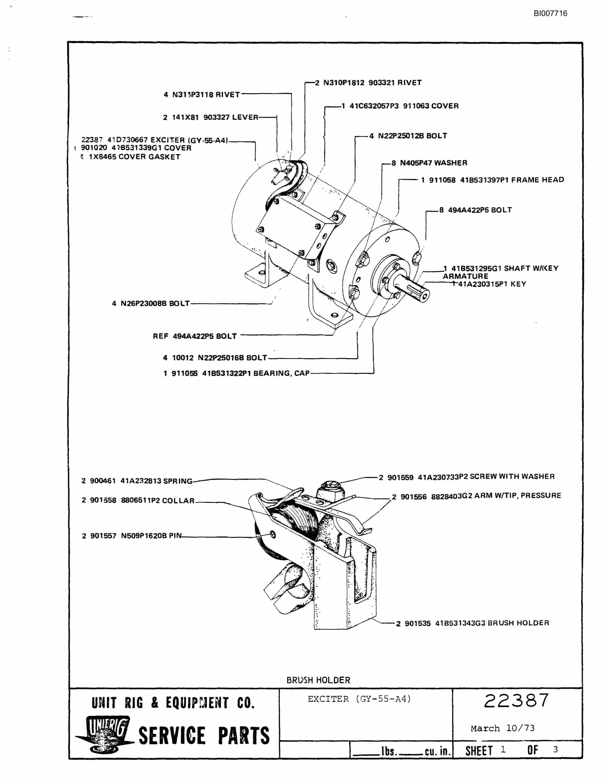 Bucyrus M-100 Assembly Parts Catalog BI007716-5