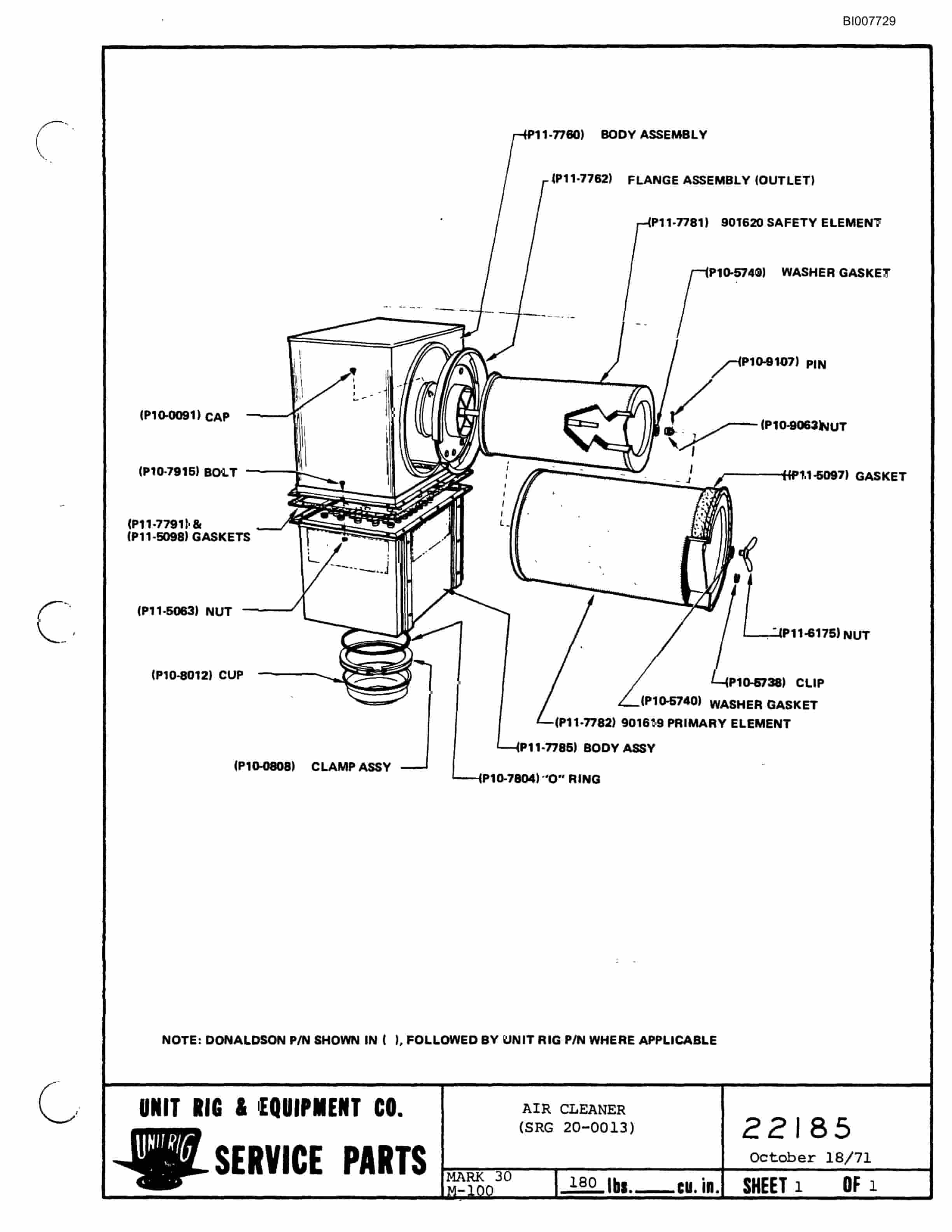 Bucyrus M-100 Assembly Parts Catalog BI007729-5