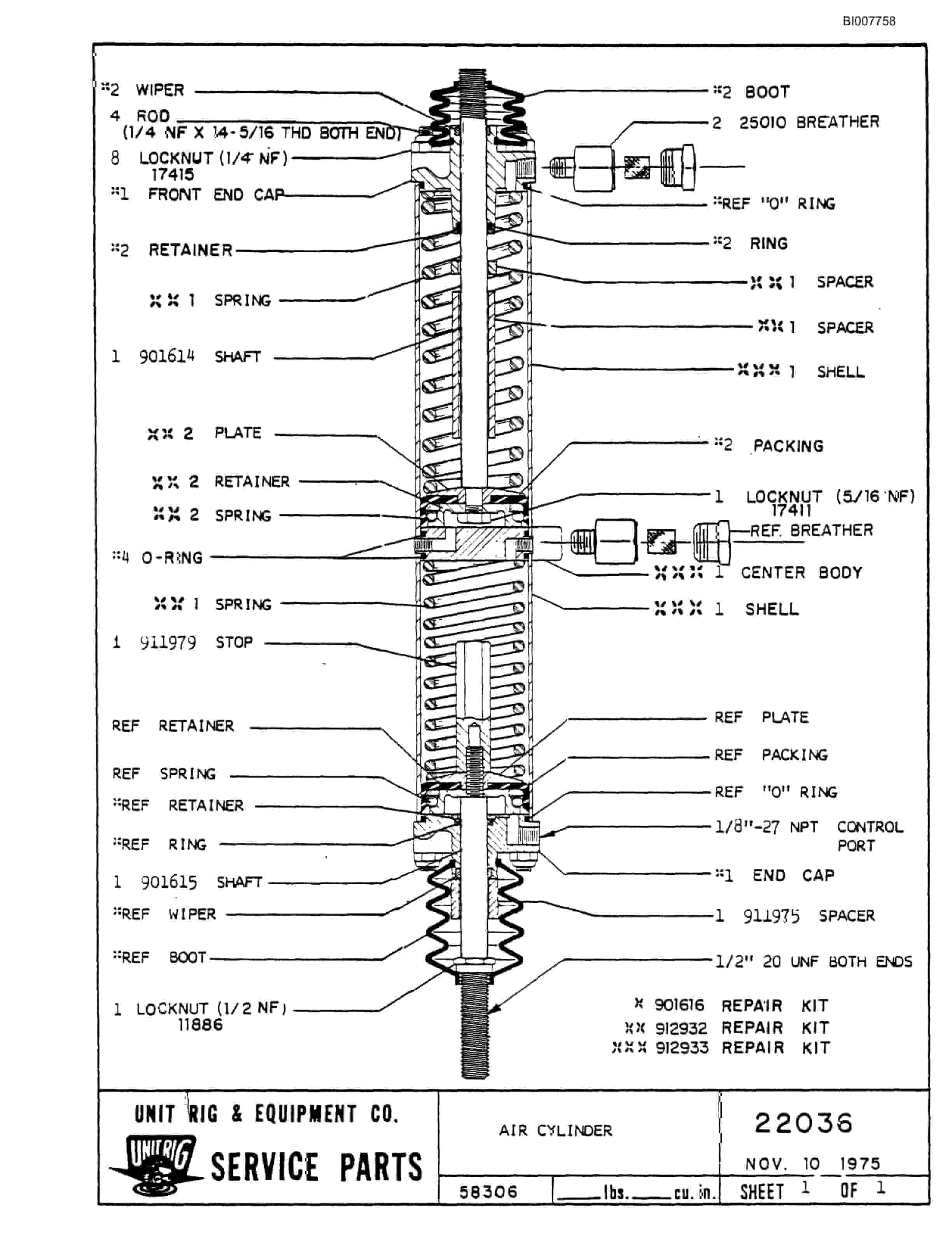 Bucyrus M-100 Assembly Parts Catalog BI007758-3
