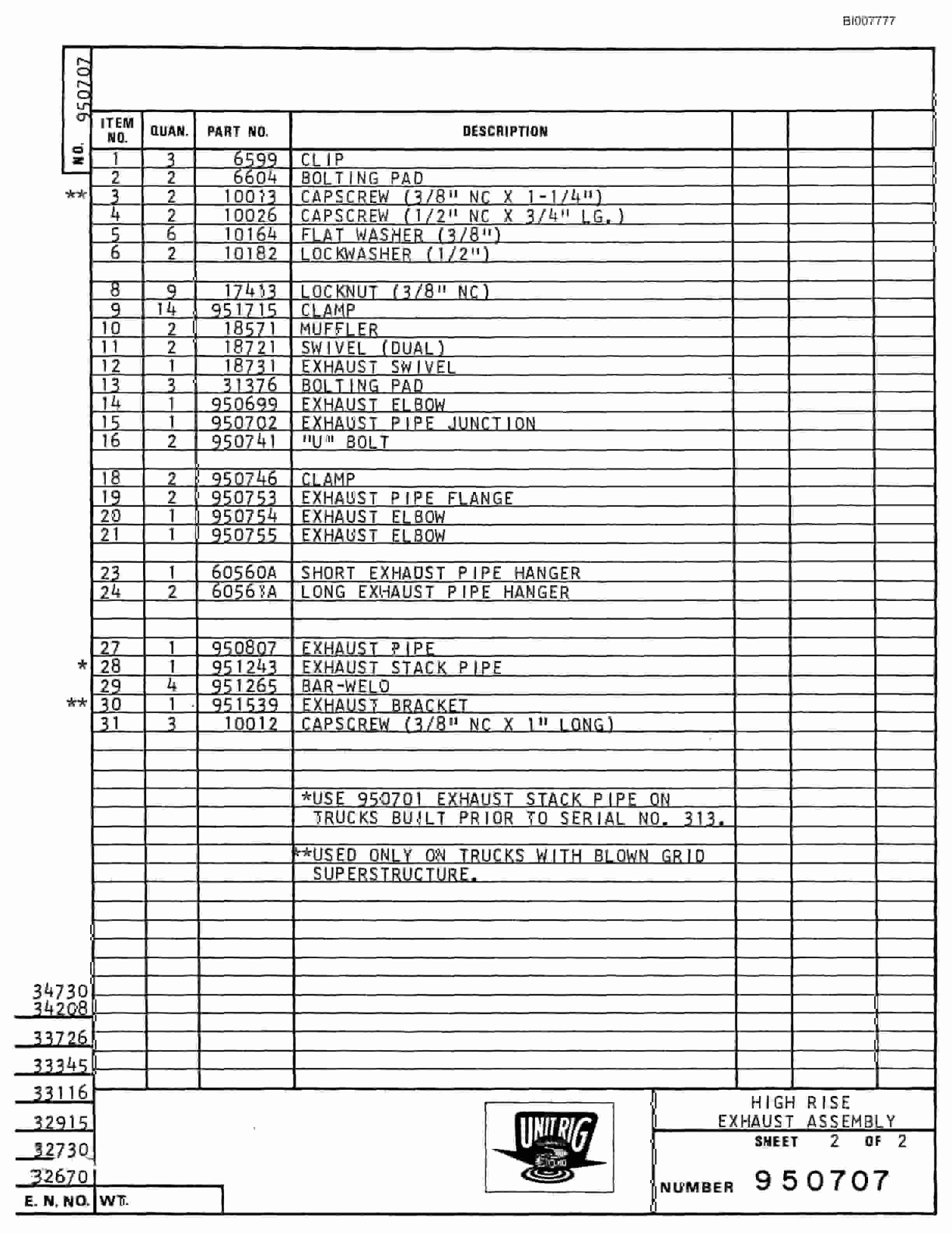 Bucyrus M-100 Assembly Parts Catalog BI007777-4