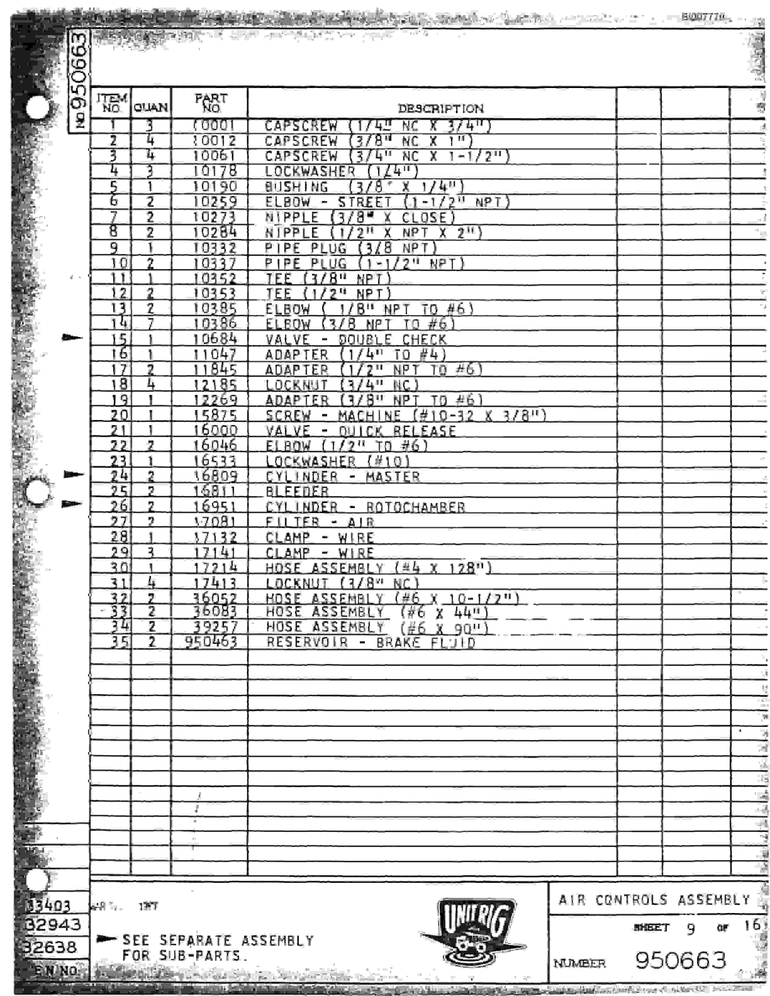 Bucyrus M-100 Assembly Parts Catalog BI007779-3