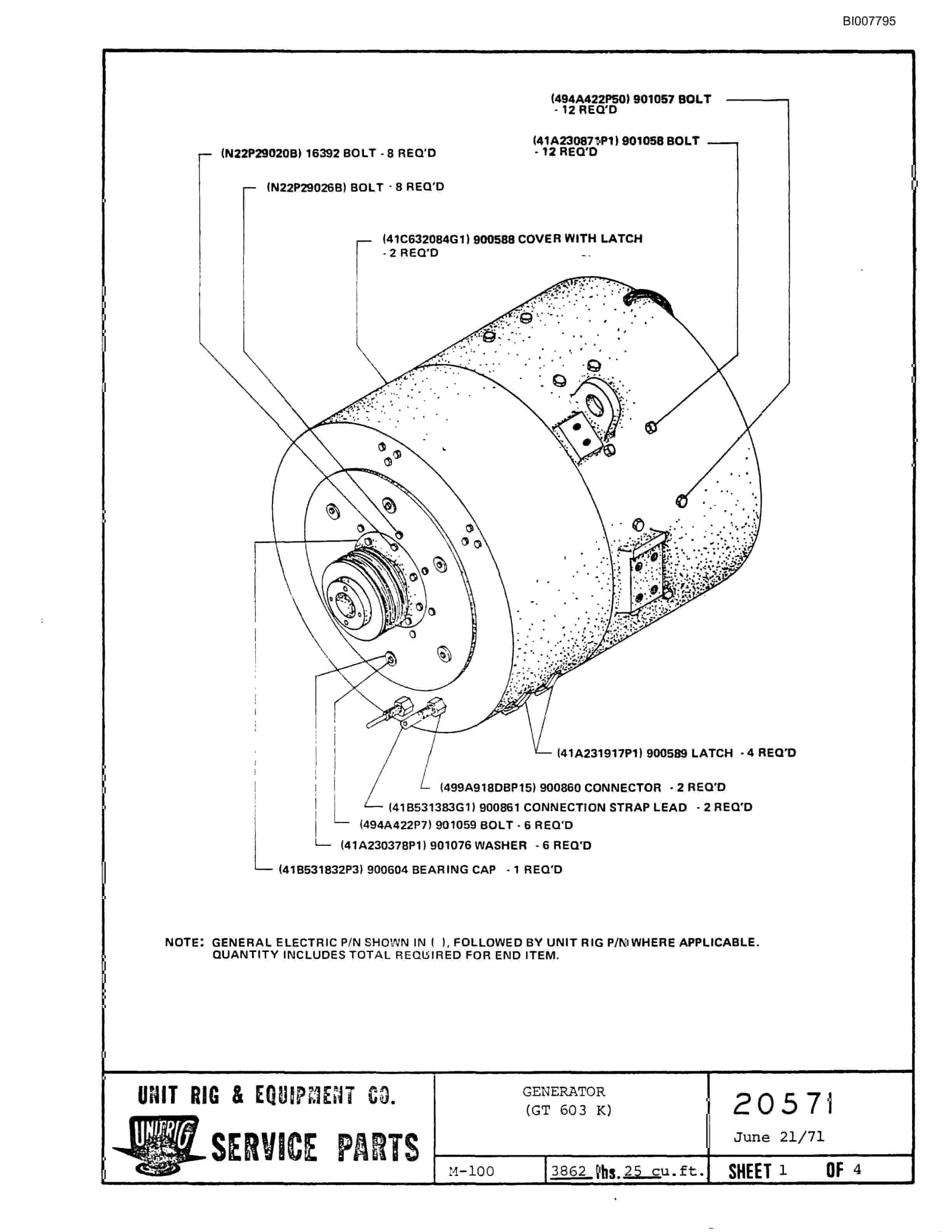 Bucyrus M-100 Assembly Parts Catalog BI007795-4