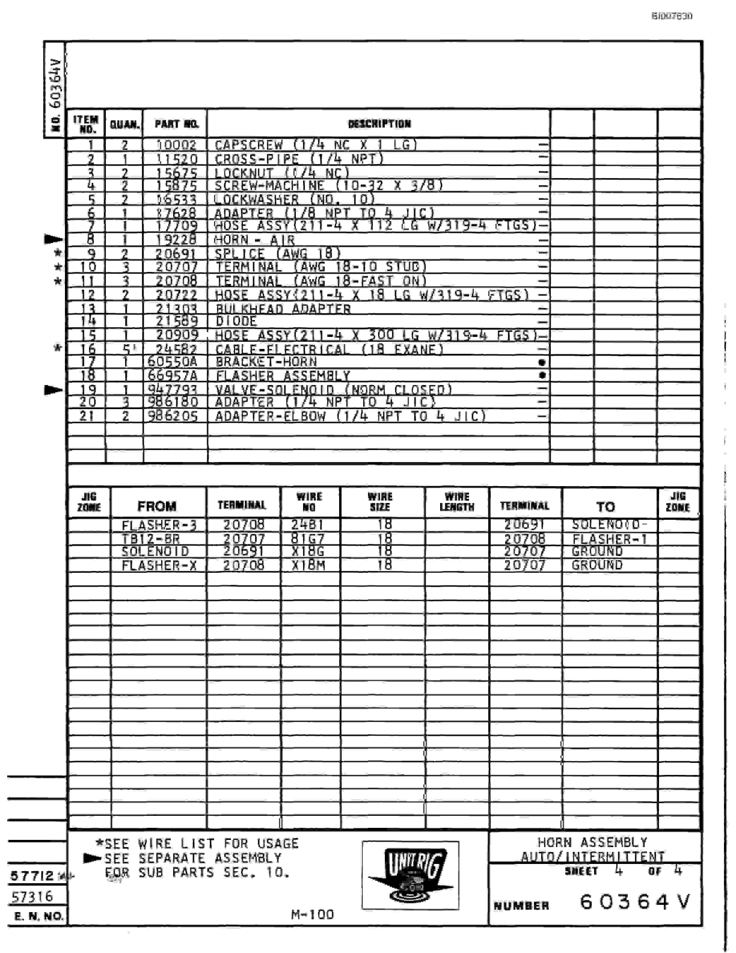 Bucyrus M-100 Assembly Parts Catalog BI007830-2