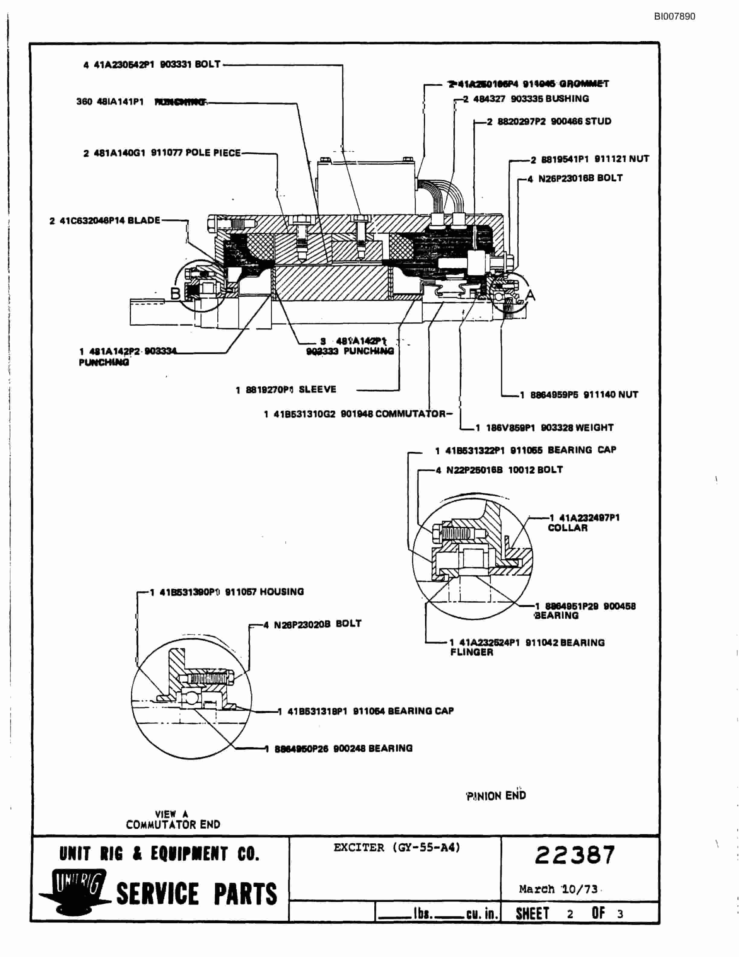 Bucyrus M-100 Assembly Parts Catalog BI007890-5