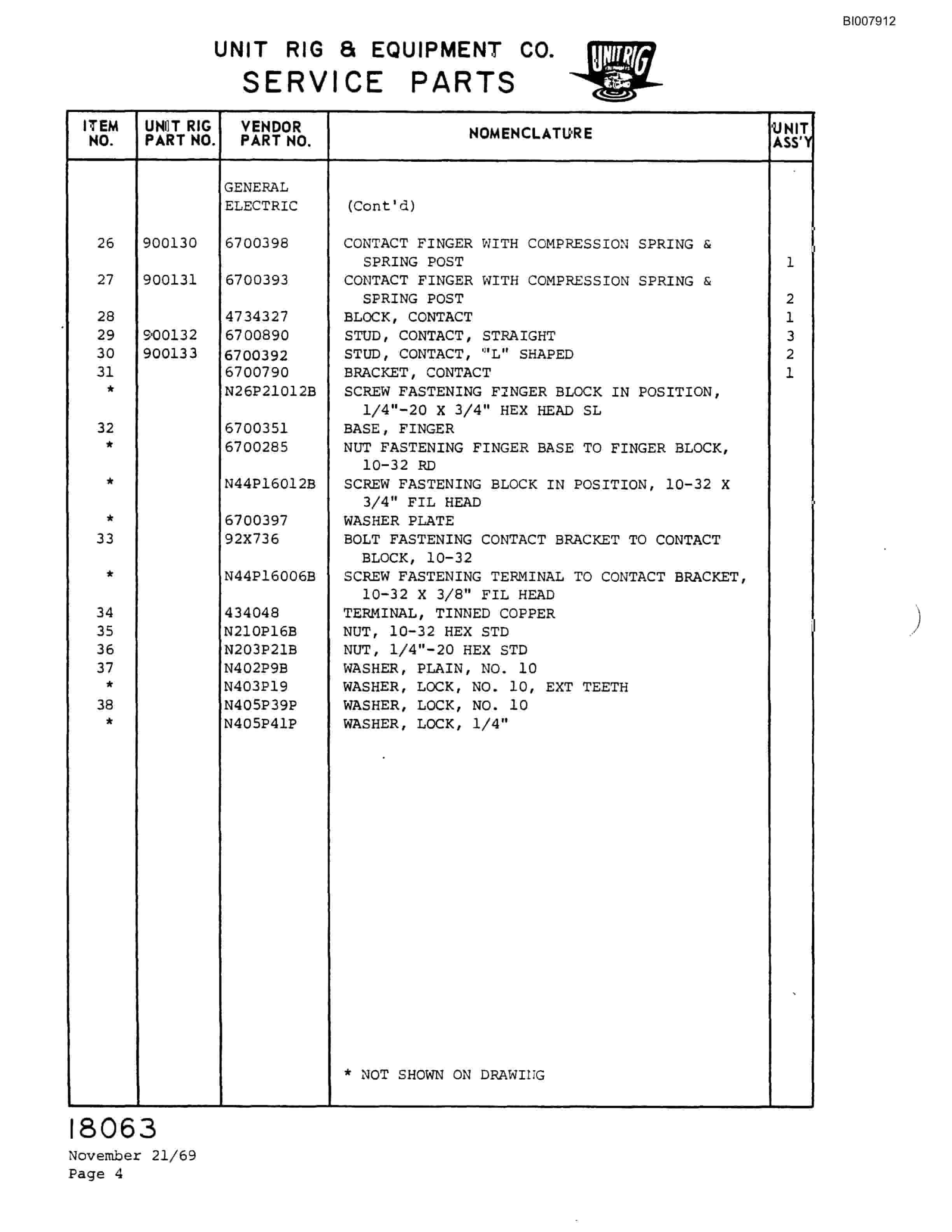 Bucyrus M-100 Assembly Parts Catalog BI007912-4