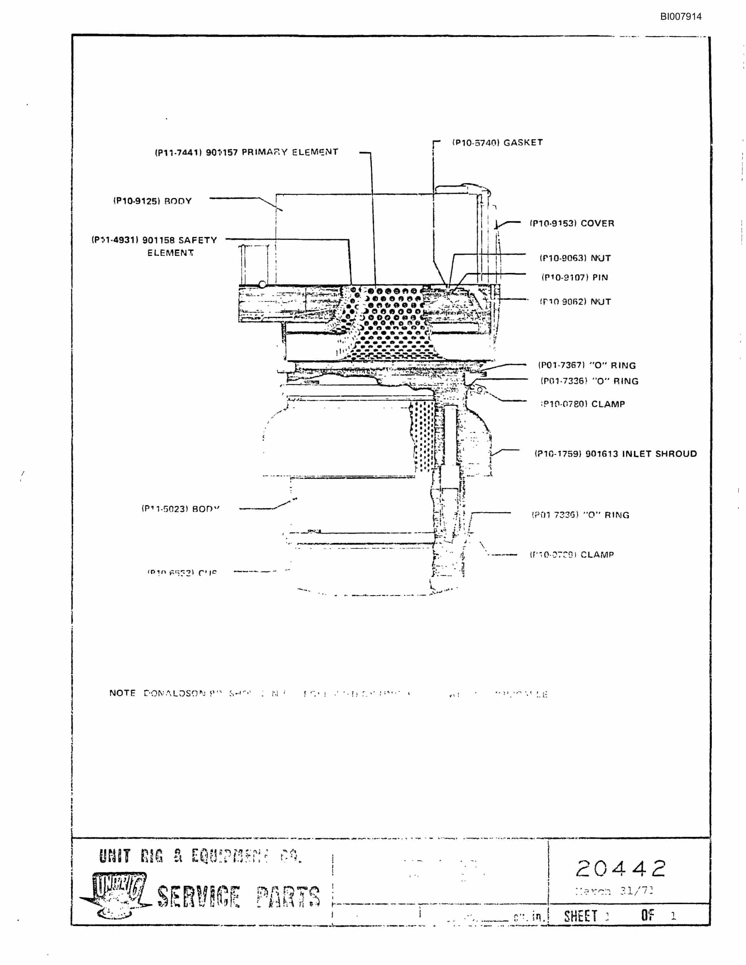 Bucyrus M-100 Assembly Parts Catalog BI007914-5