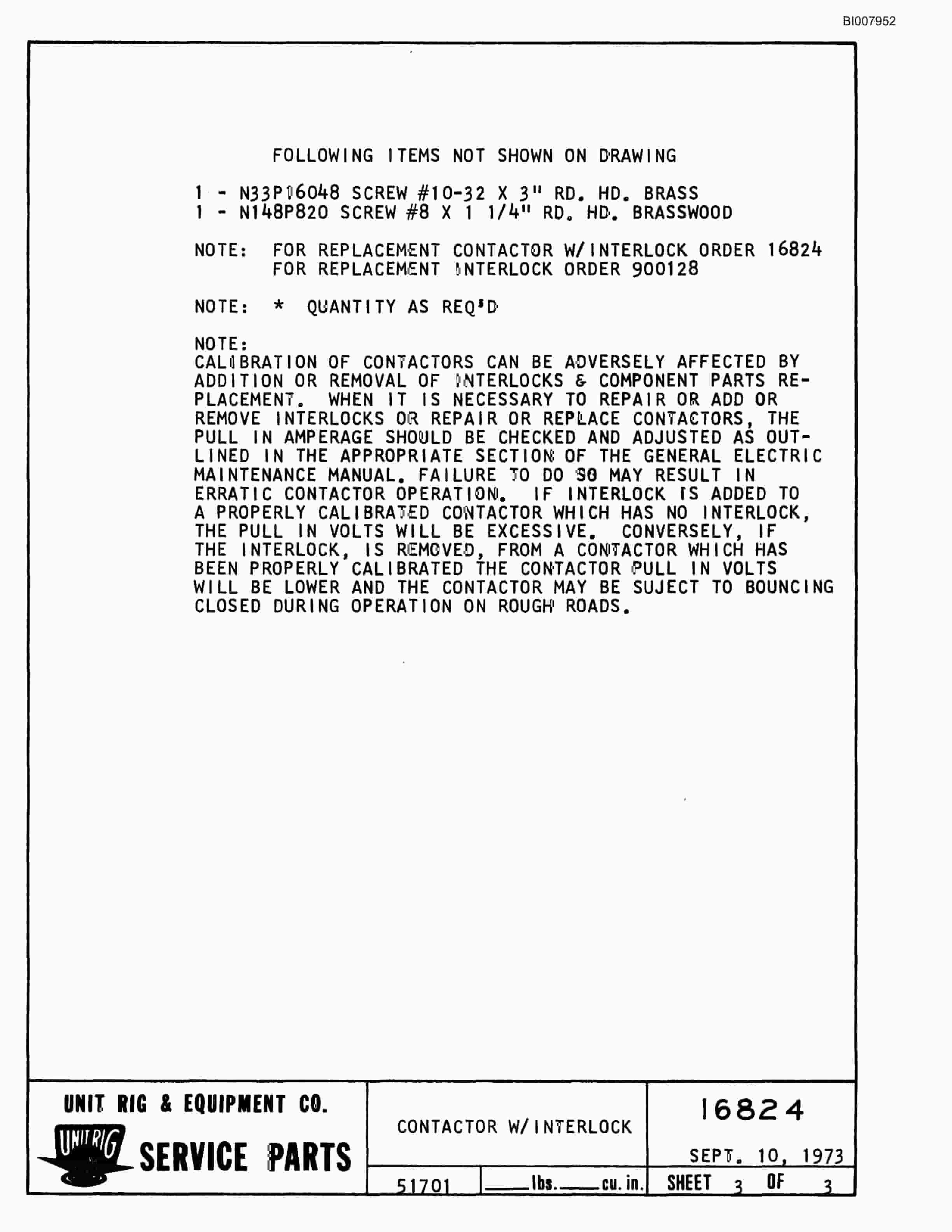 Bucyrus M-100 Assembly Parts Catalog BI007952-4