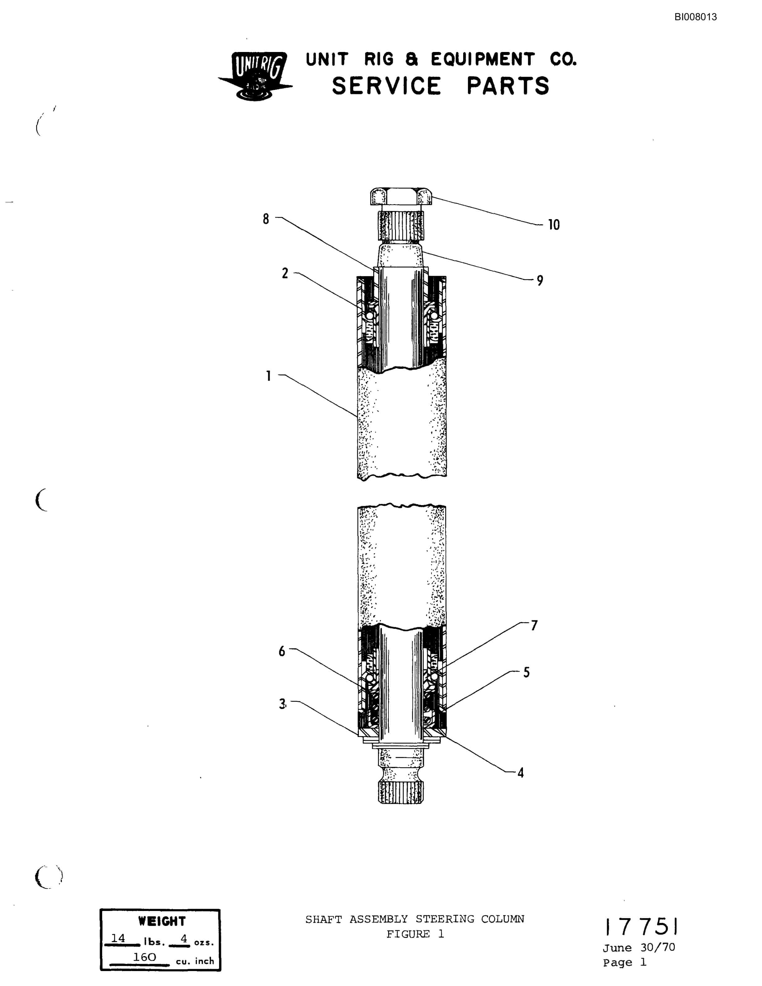 Bucyrus M-100 Assembly Parts Catalog BI008013-4