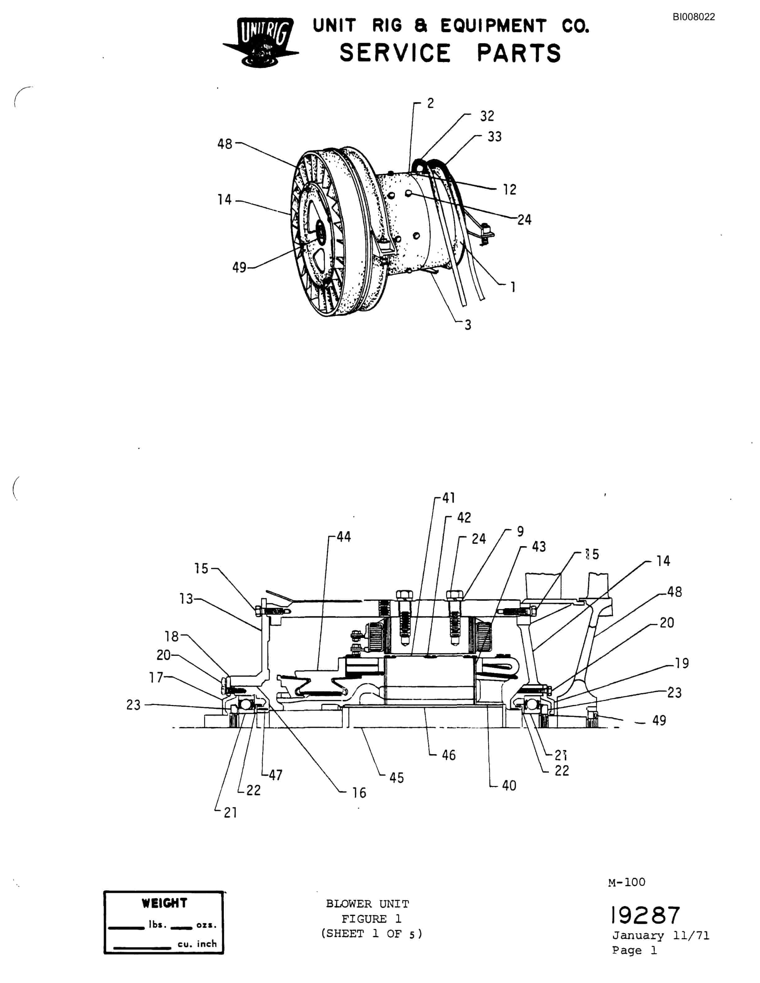 Bucyrus M-100 Assembly Parts Catalog BI008022-3